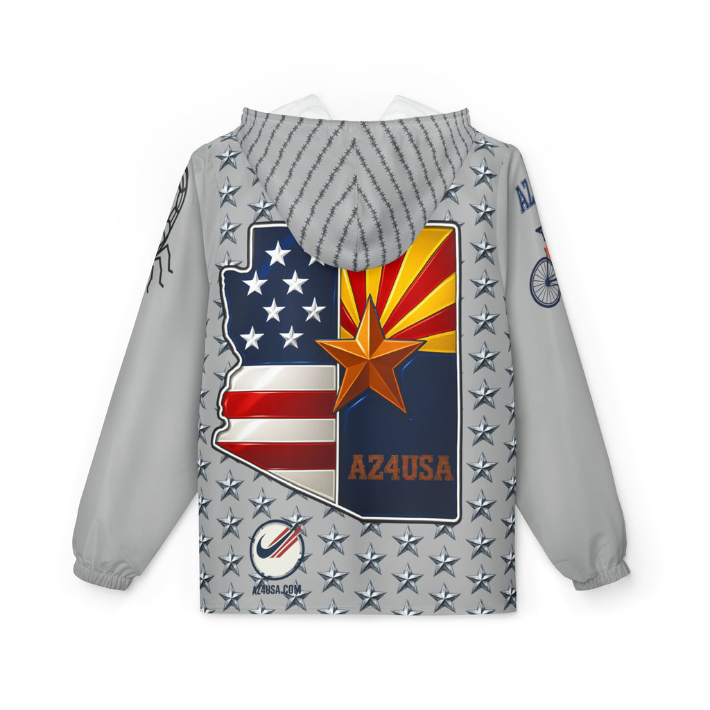 AZ4USA Windbreaker Jacket - American Pride - Arizona Roots Hooded Windbreaker
