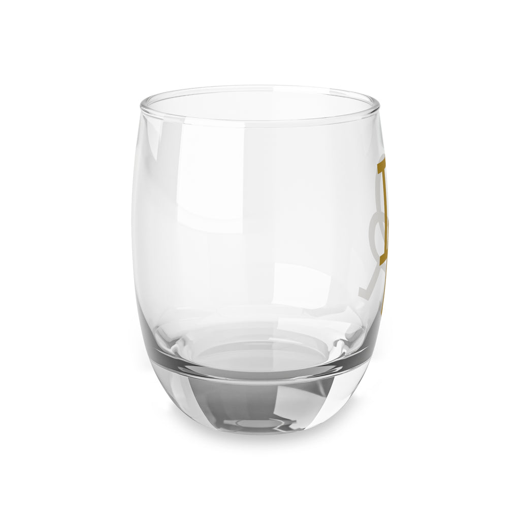 Monogrammed Whiskey Glass - Gold DR Initials