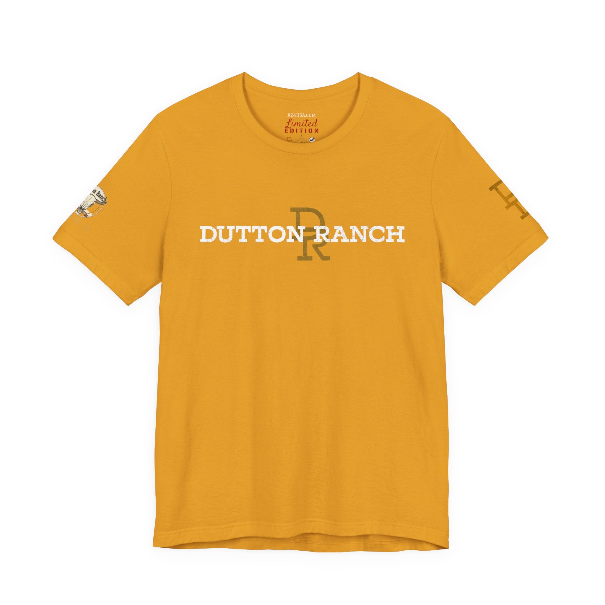 DR Monogram Tee — Vintage Gold Logo Short Sleeve Shirt