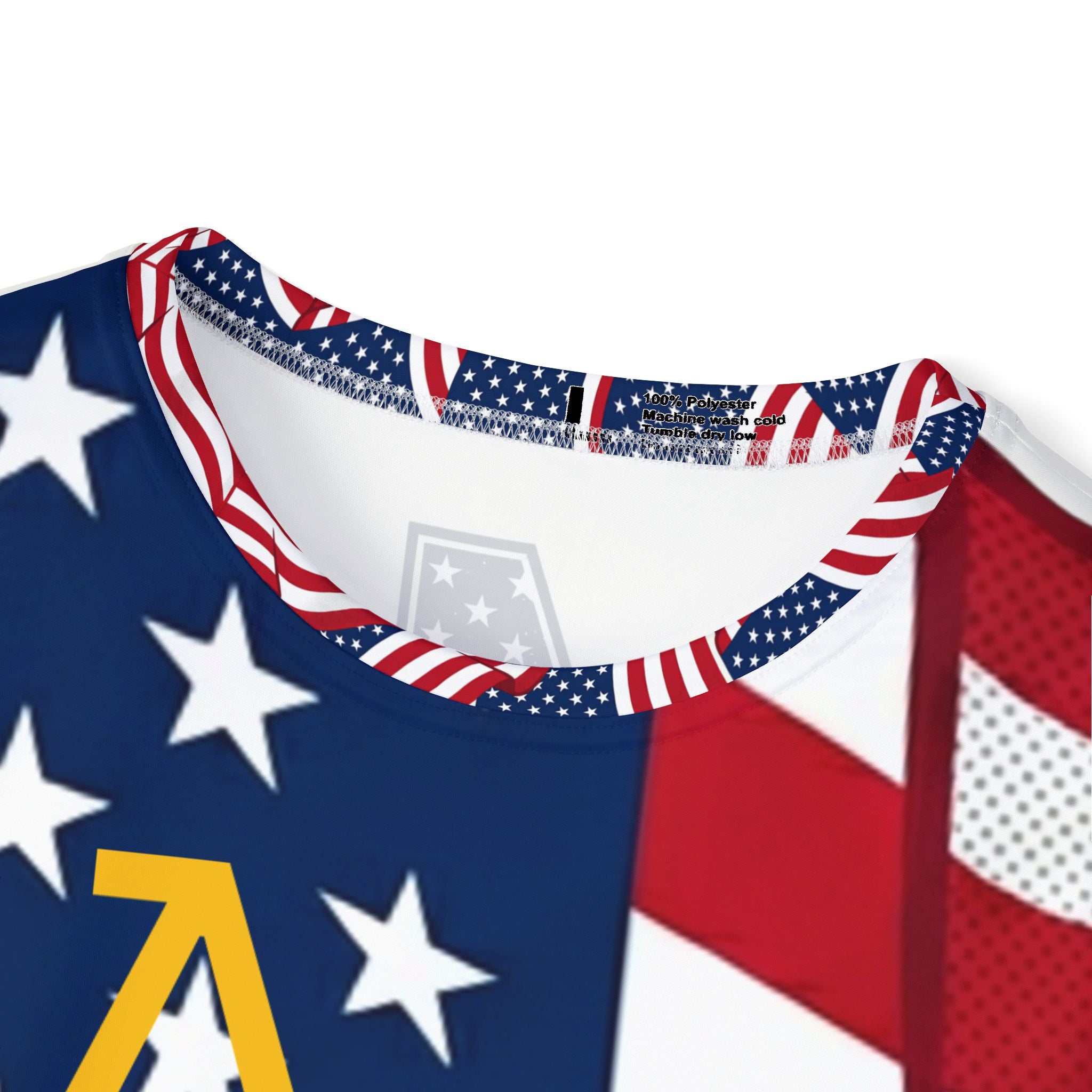 USA Flag Soccer Jersey – Red White Blue Athletic Tee (Number 22)