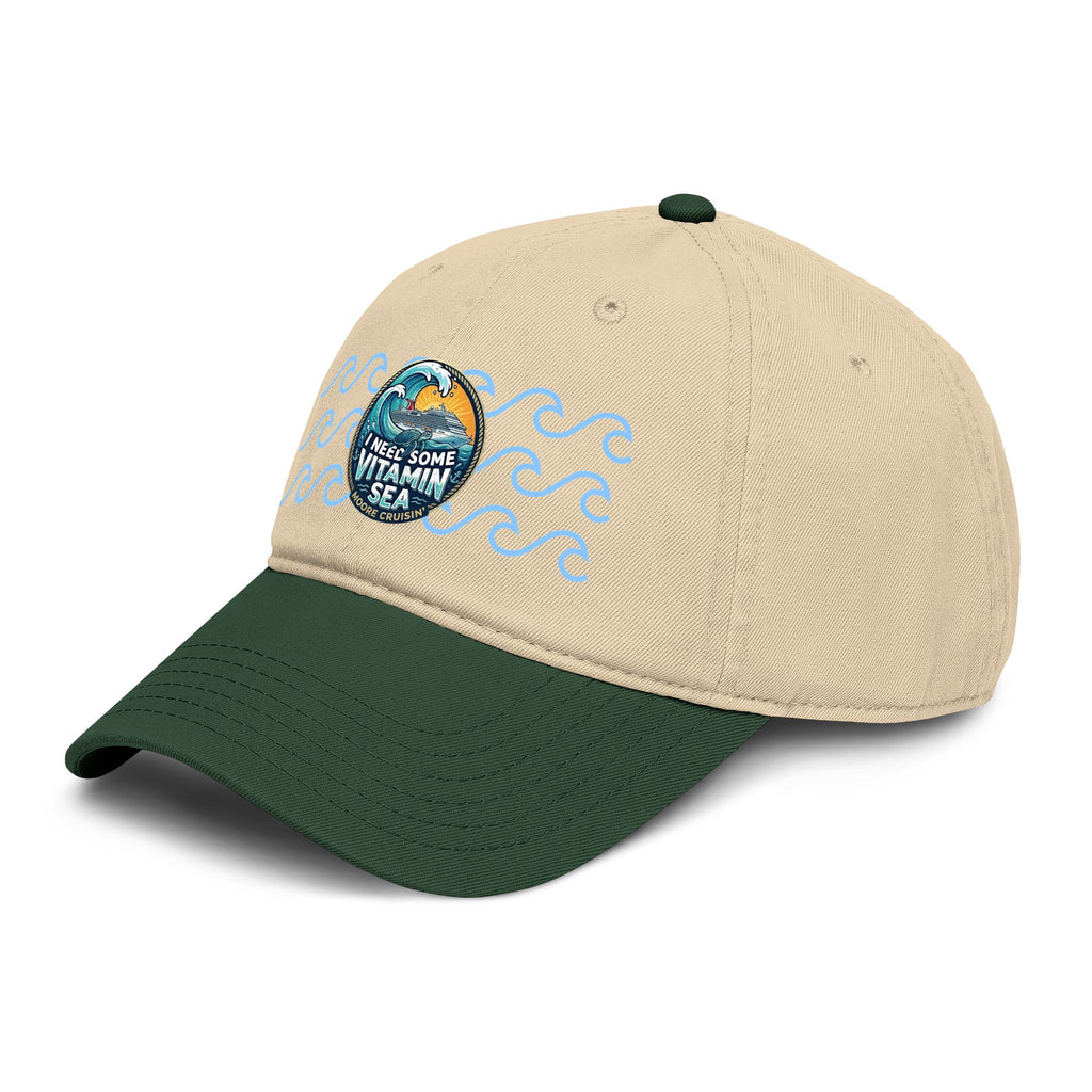 Washed Baseball Cap — 'I Need Some Vitamin Sea' Embroidered Ocean Patch