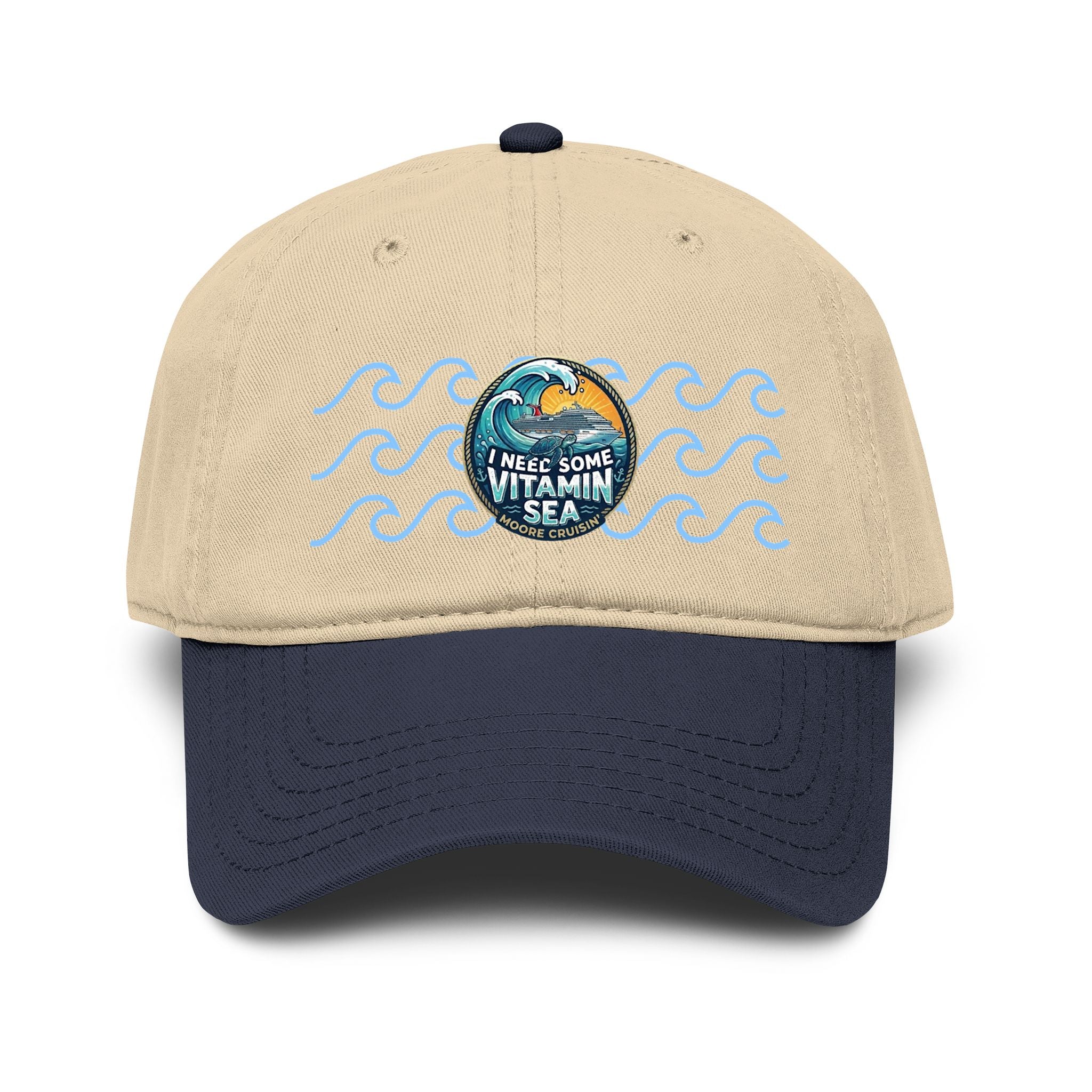 Washed Baseball Cap — 'I Need Some Vitamin Sea' Embroidered Ocean Patch