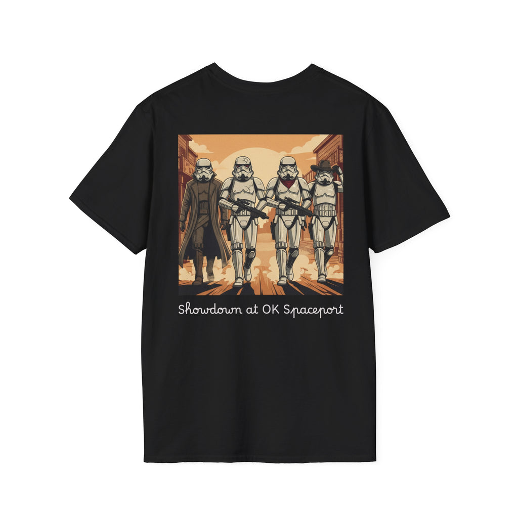 T-Shirt — 'Showdown at OK Spacepoint' Stormtrooper Western Scene