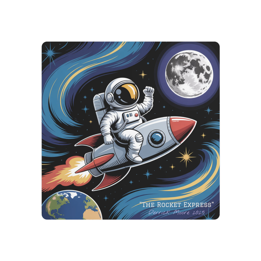Astronaut Rocket Metal Art Sign — Retro Space Wall Decor ("The Rocket Express"2025)