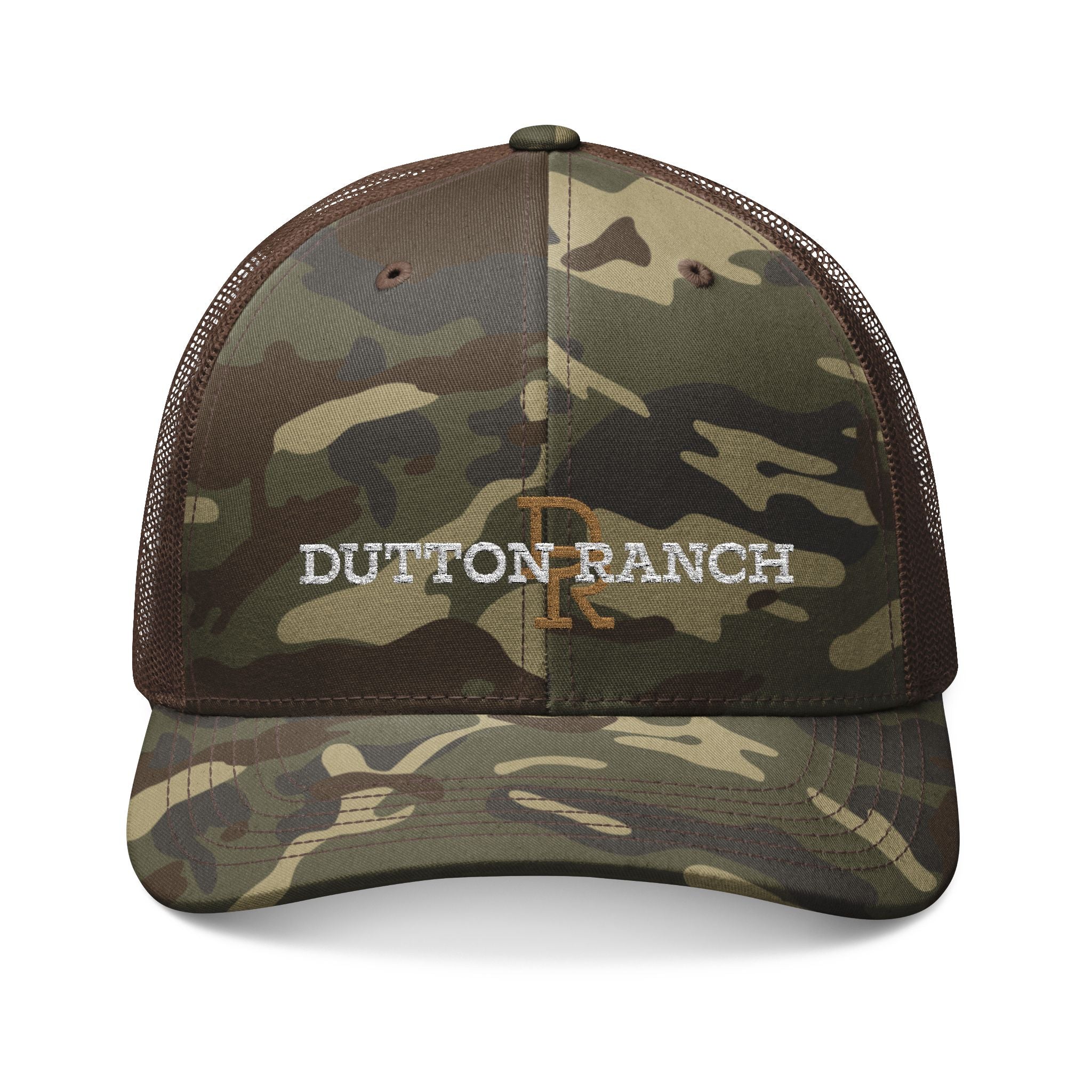 Camouflage Trucker Hat — 'Dutton Ranch' Embroidered Cap
