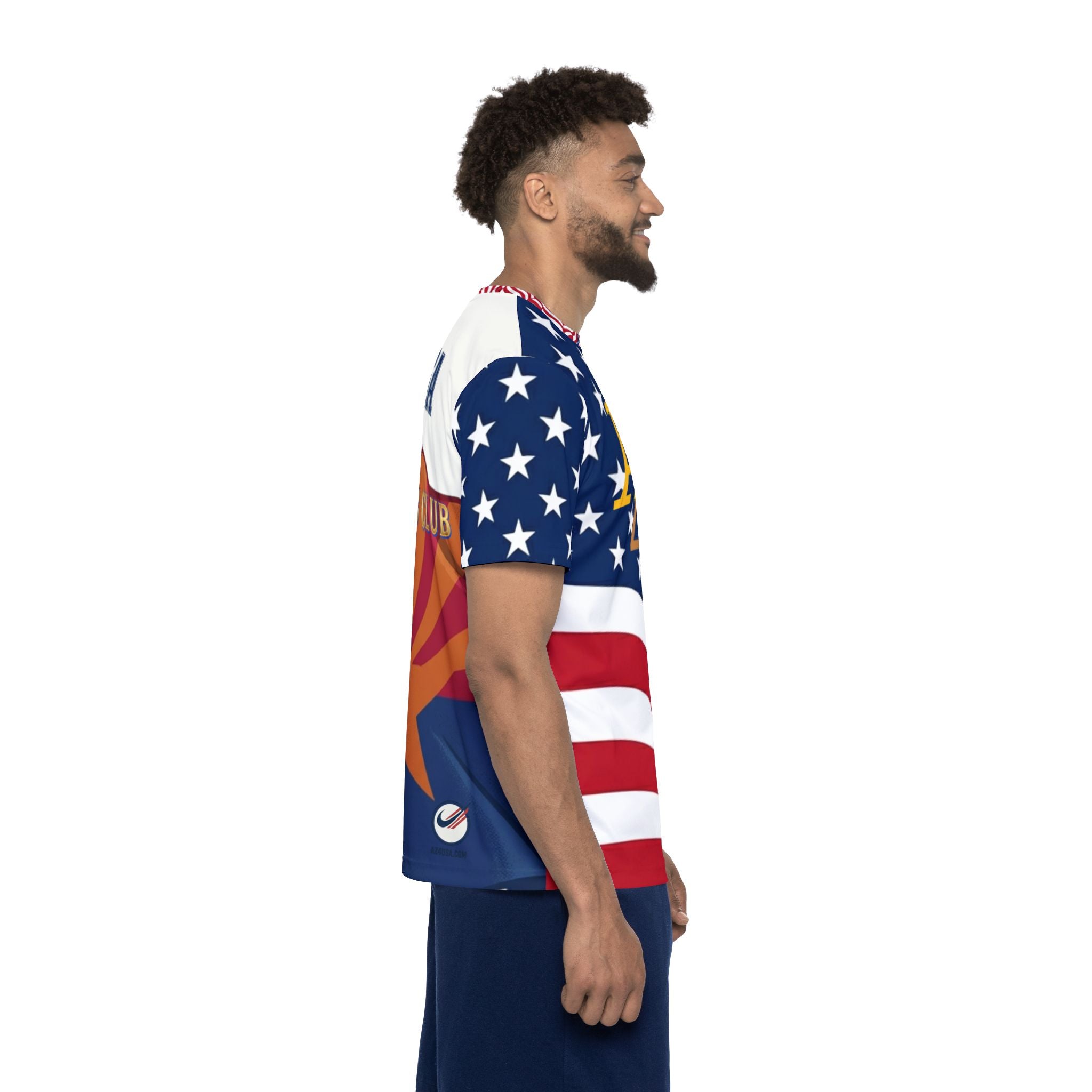 USA Flag Soccer Jersey – Red White Blue Athletic Tee (Number 22)