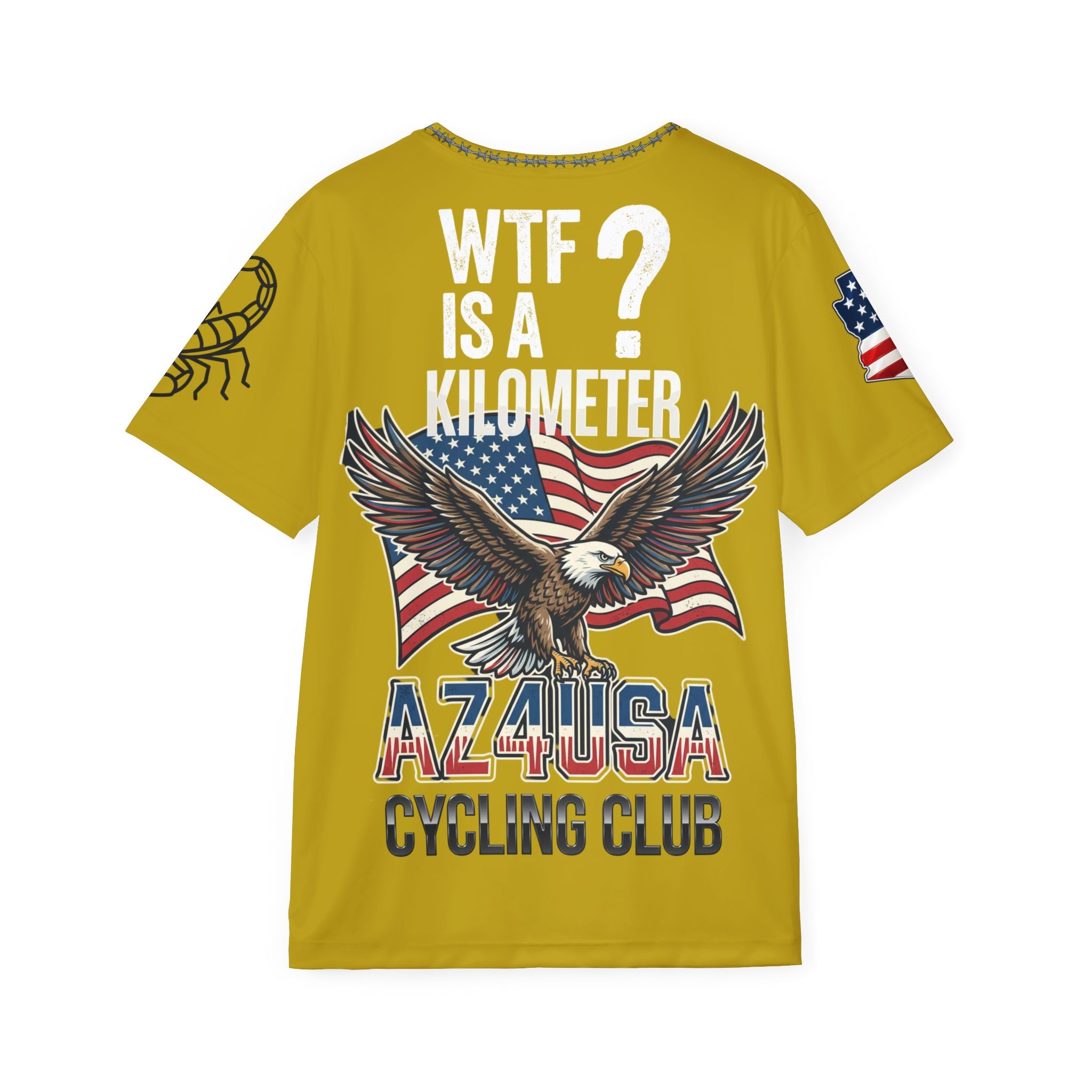 AZ4USA Cycling Club Jersey — WTF Is a Kilometer? Patriotic Eagle Bike Shirt