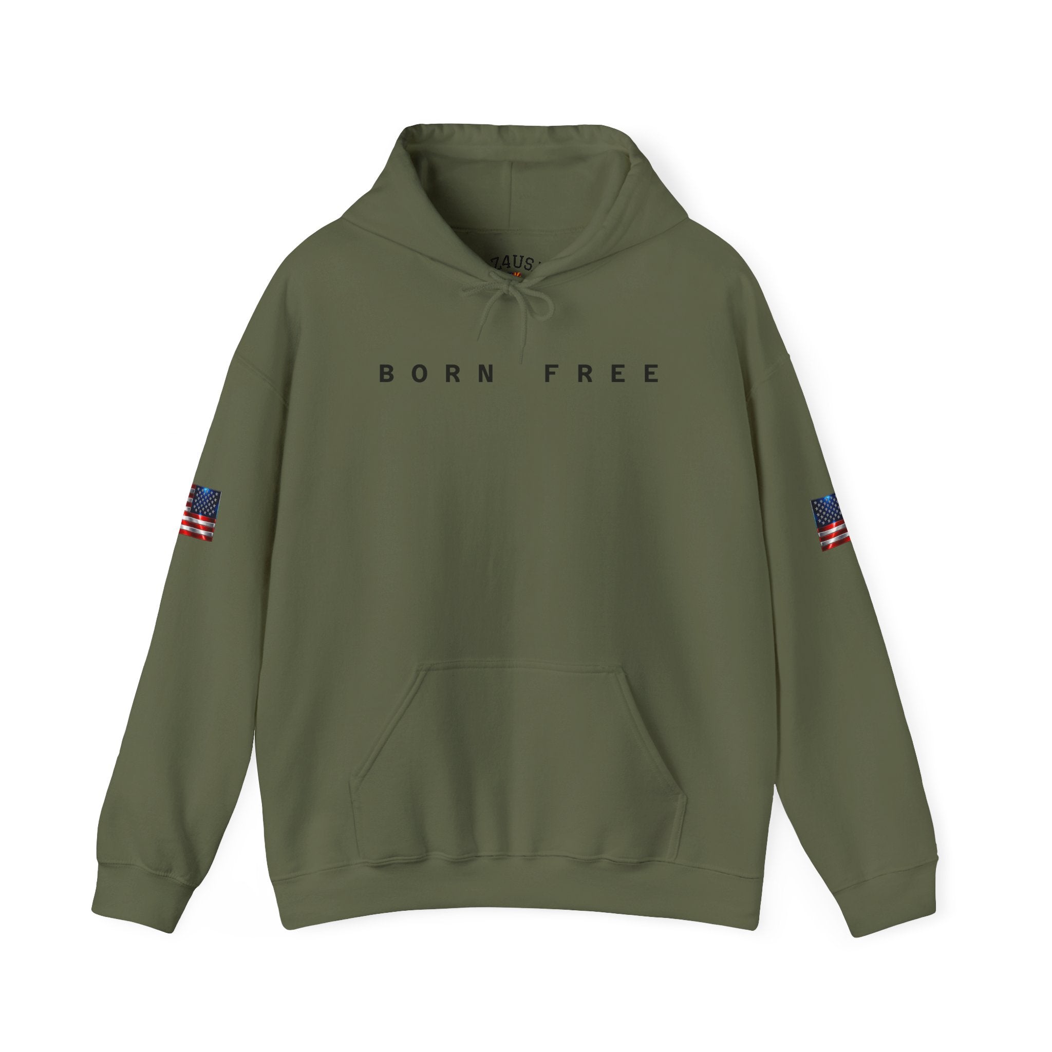 Born Free Hoodie — Minimalist White Pullover with 'BORN FREE' Text