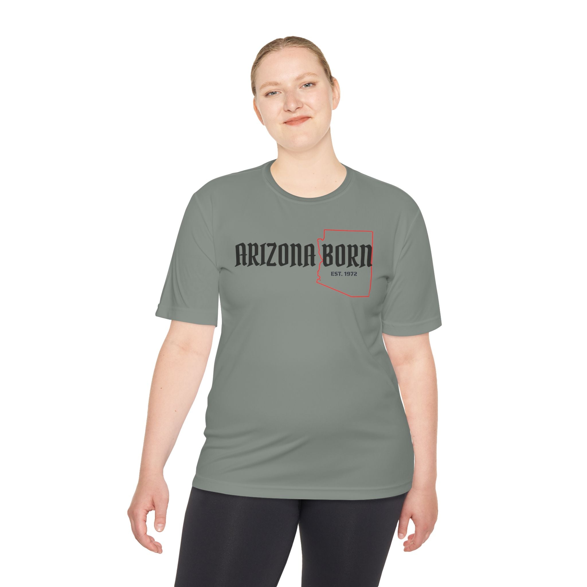 Arizona Born Tee — State Outline & Retro Flag Graphic Moisture-Wicking Shirt