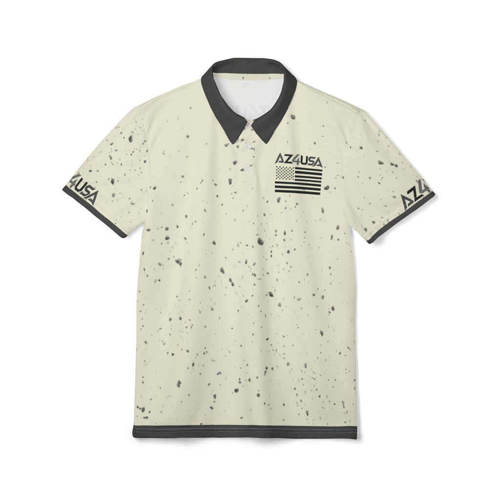 Polo Shirt — Az4usa Flag Speckle Polo (Cream)