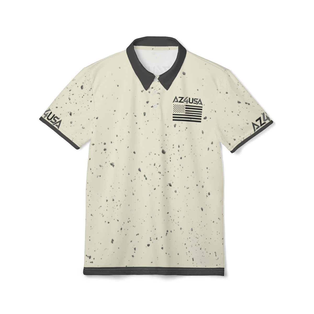 Polo Shirt — Az4usa Flag Speckle Polo (Cream)