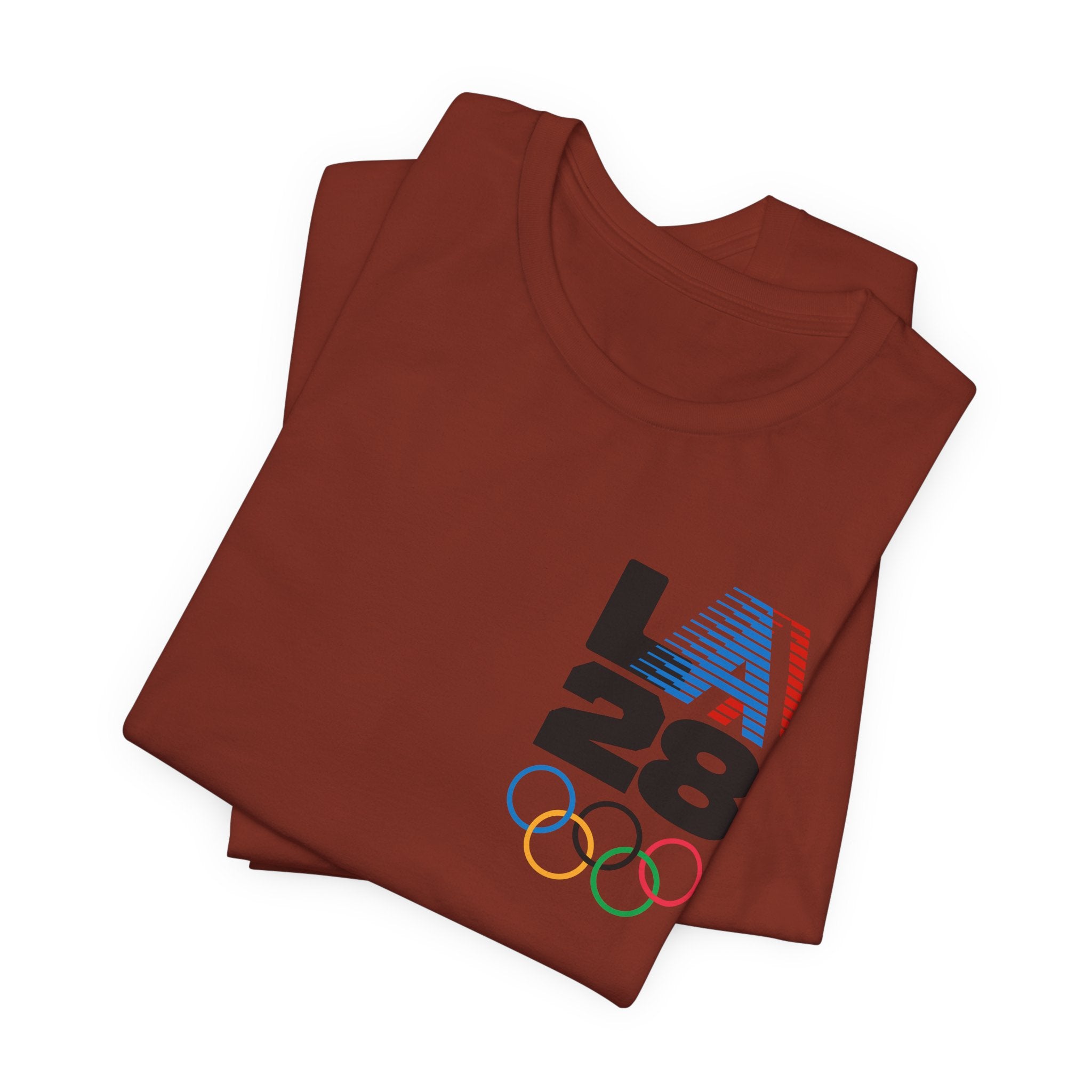 LA 28 Olympic USA T-Shirt — Vintage Olympic Rings Tee
