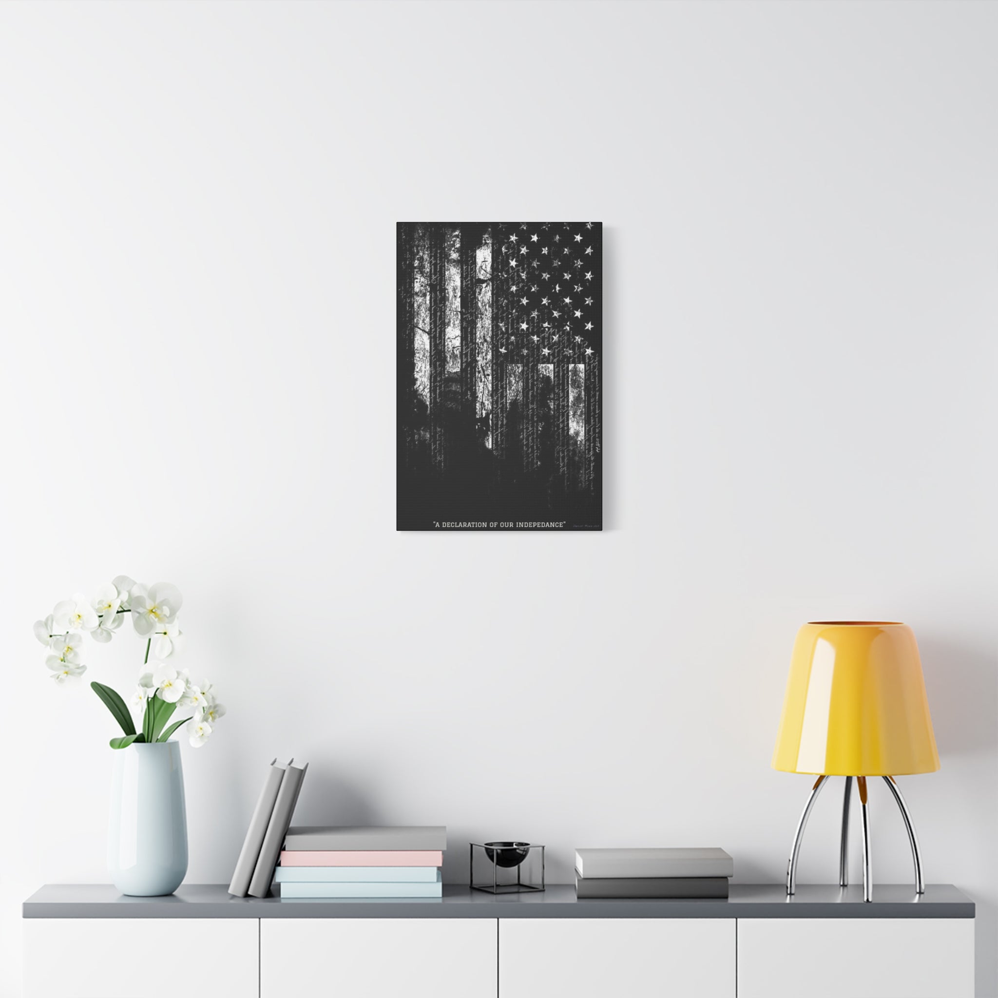 "A Declaration of Our Independence" Matte Canvas Print - Distressed American Flag