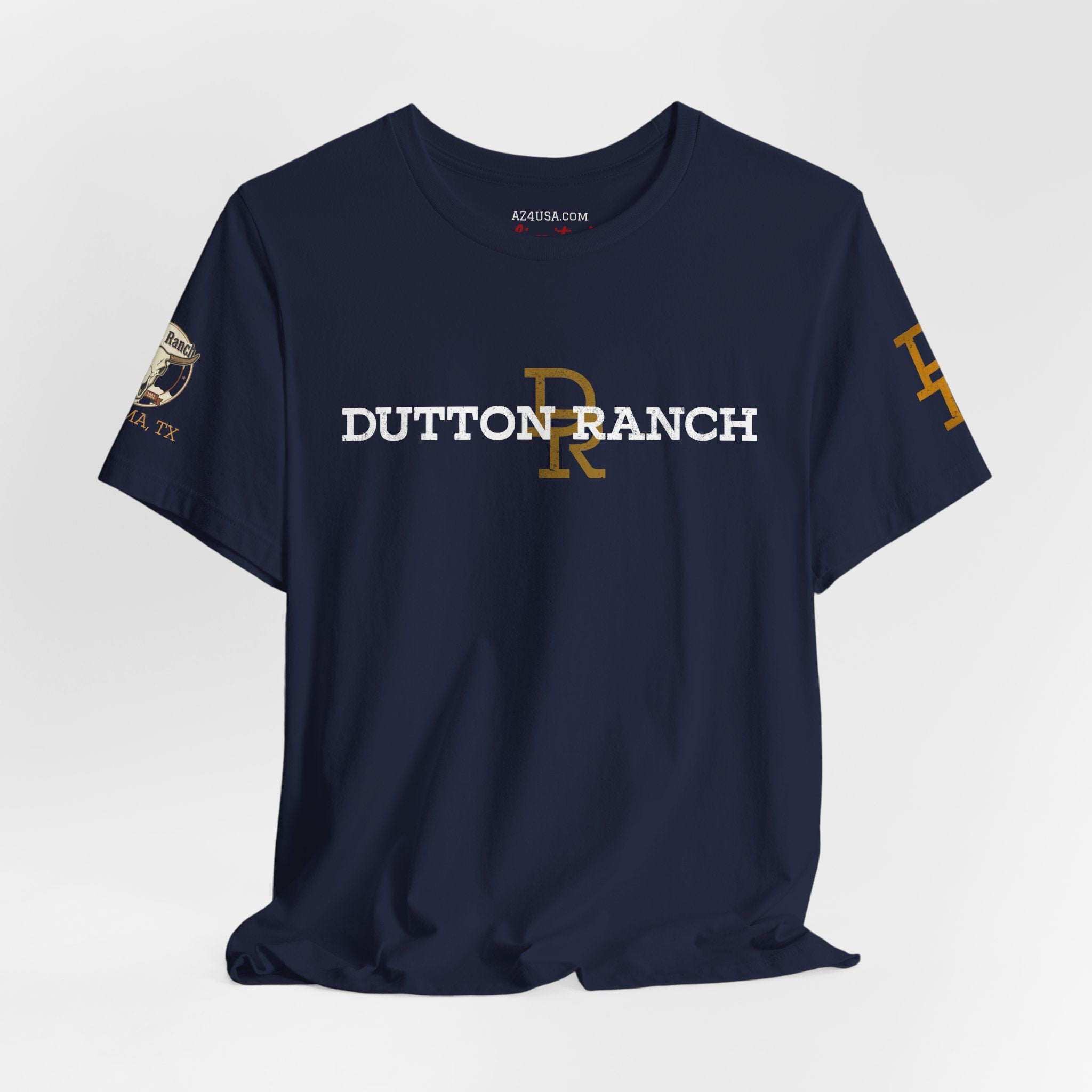 DR Monogram Tee — Vintage Gold Logo Short Sleeve Shirt