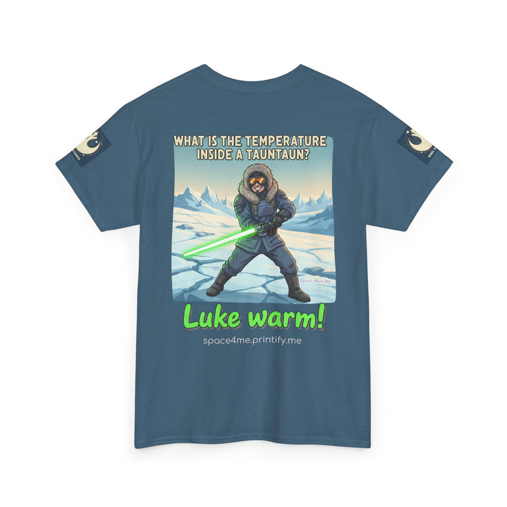 Luke Warm! Star Wars Luke Skywalker Tauntaun Joke T-Shirt Rebel Alliance