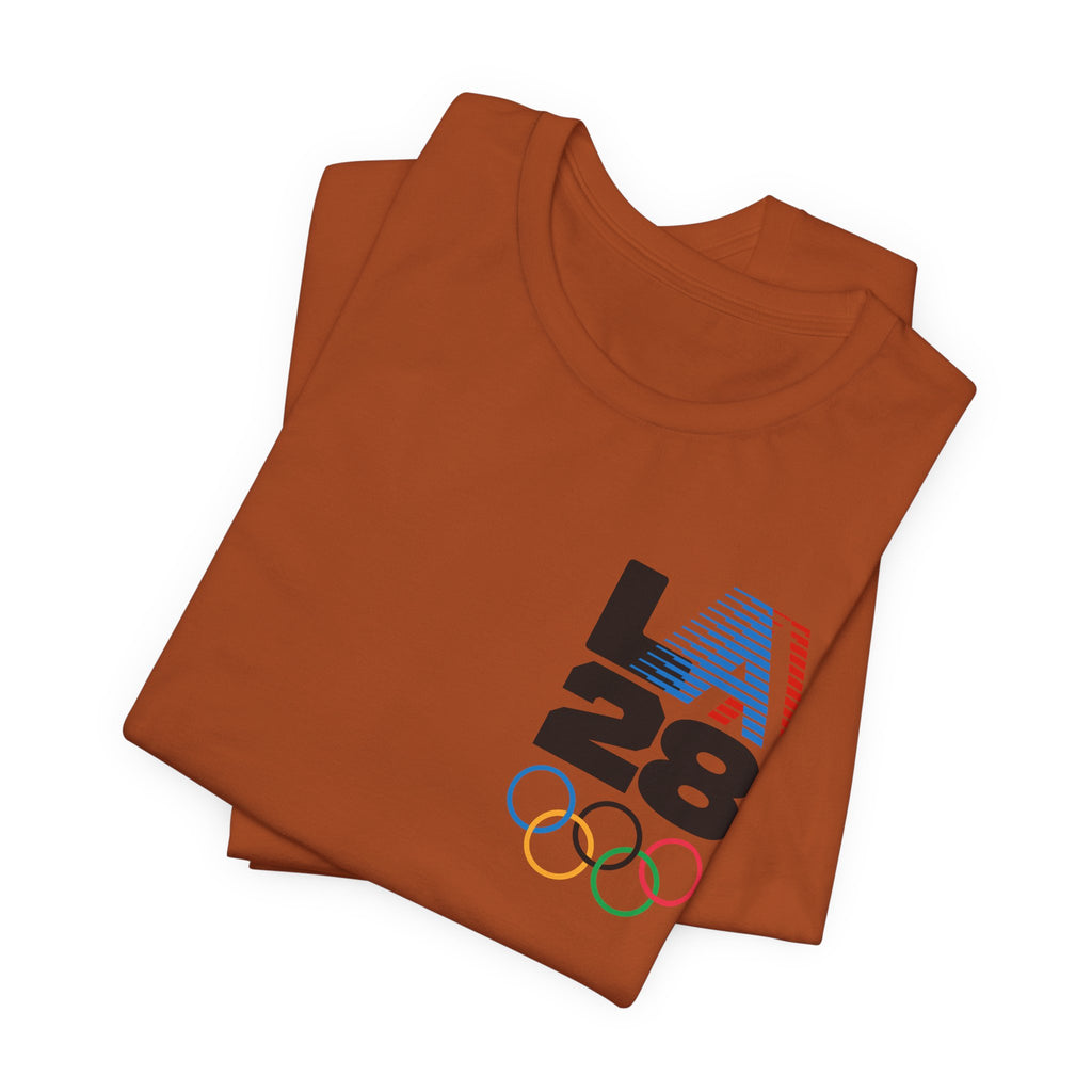 LA 28 Olympic USA T-Shirt — Vintage Olympic Rings Tee