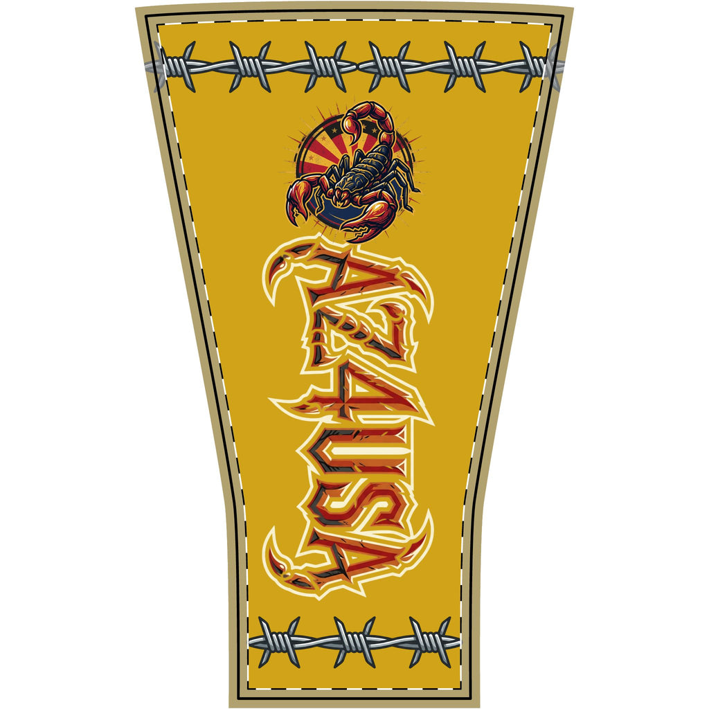 Scorpion Barbed Wire Arm Sleeve — Bold Yellow Tattoo-Style Sleeve