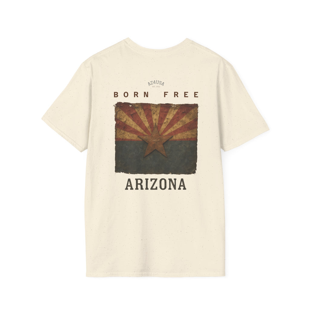 Arizona Flag Pocket Unisex Softstyle T-Shirt, Casual Wear, Summer Style, Gift for Travelers, Fourth of July Tee, Outdoor Adventure Shirt
