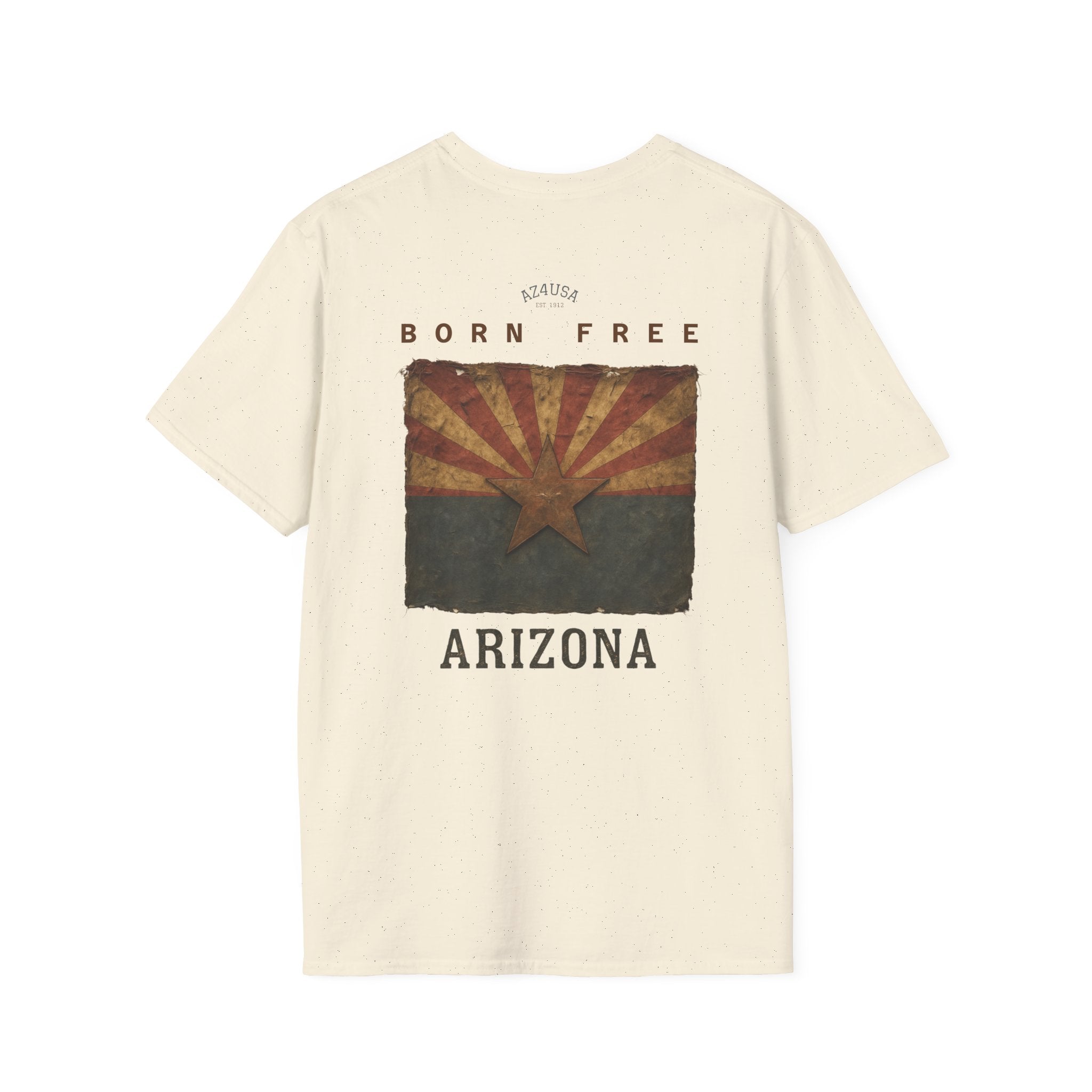 Arizona Flag Pocket Unisex Softstyle T-Shirt, Casual Wear, Summer Style, Gift for Travelers, Fourth of July Tee, Outdoor Adventure Shirt