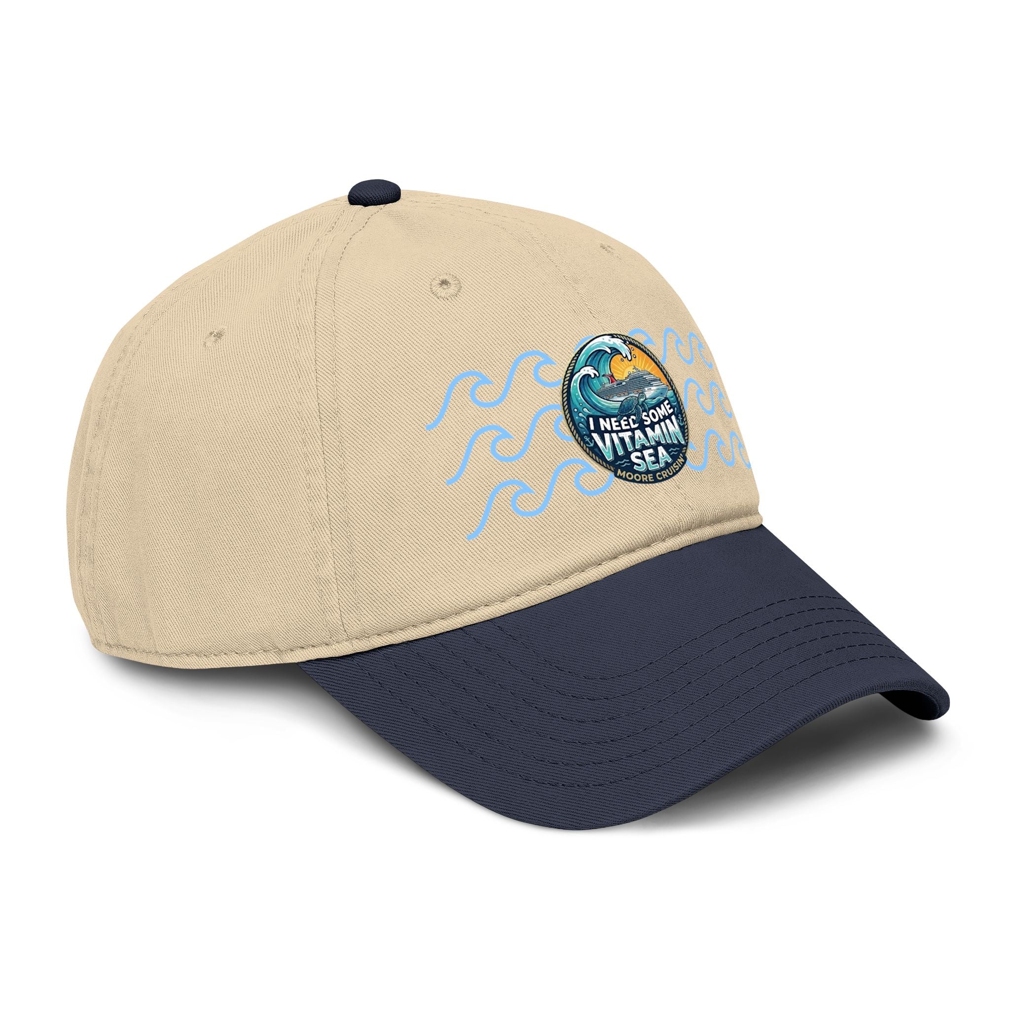 Washed Baseball Cap — 'I Need Some Vitamin Sea' Embroidered Ocean Patch