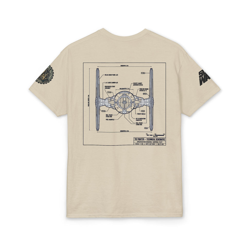 Tie Fighter Blueprint T-Shirt — 'Crew' Starship Schematic Tee