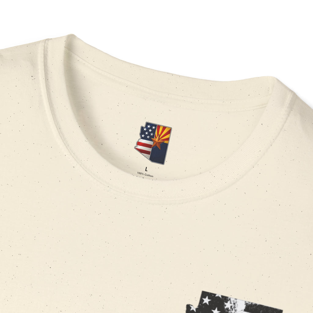 Arizona Flag Pocket Unisex Softstyle T-Shirt, Casual Wear, Summer Style, Gift for Travelers, Fourth of July Tee, Outdoor Adventure Shirt