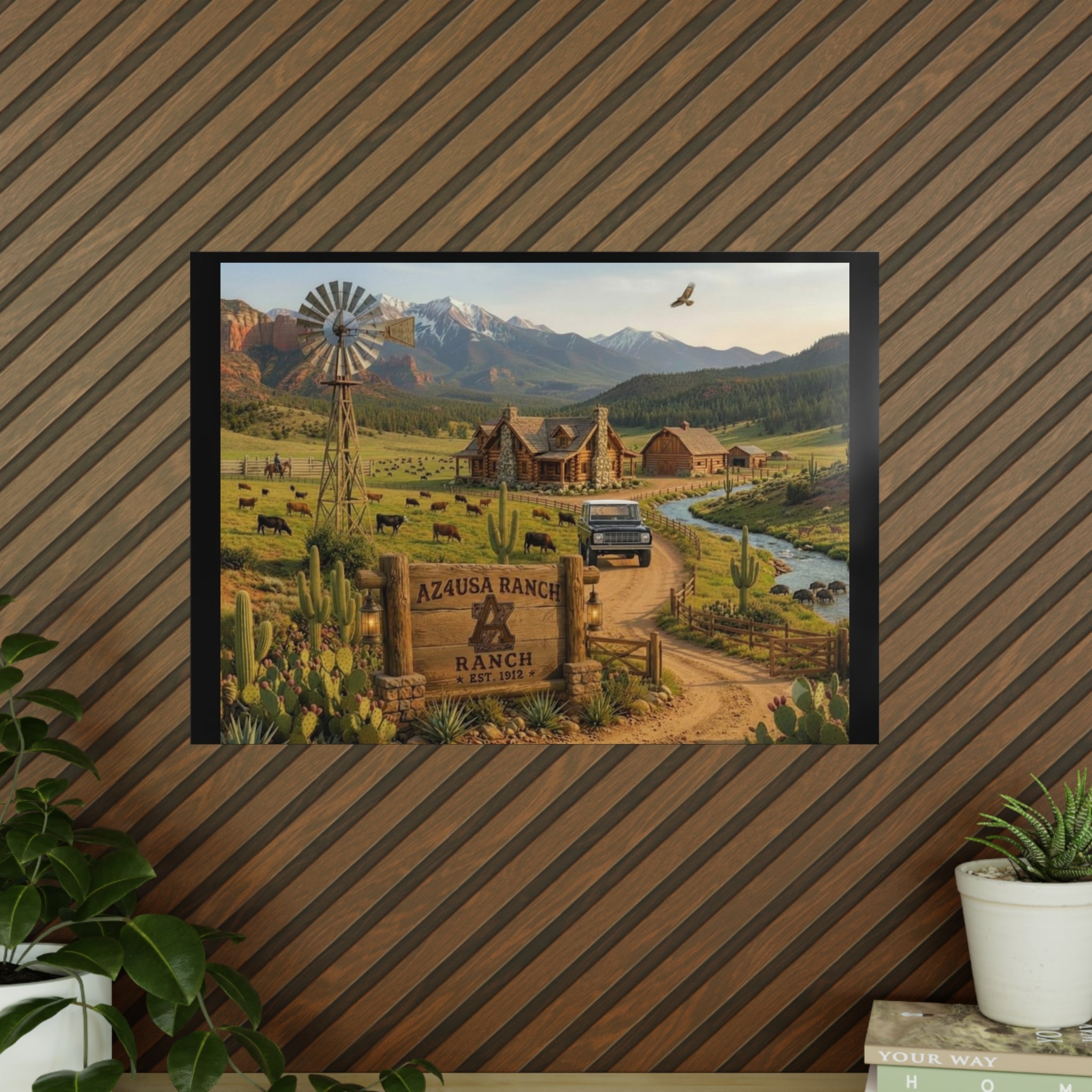 Azusa Ranch Photopaper Poster — Rustic Western Landscape Wall Art