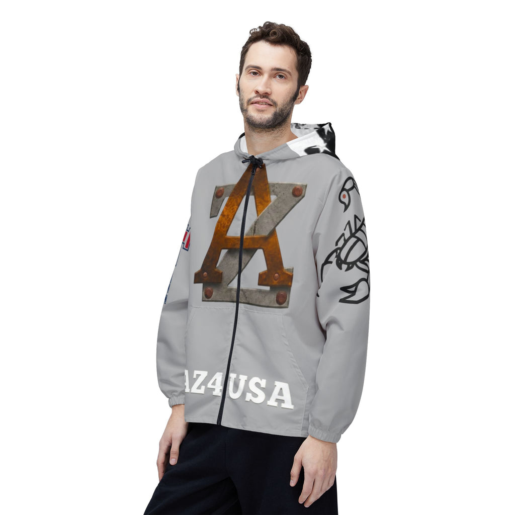 AZ4USA Windbreaker Jacket - American Pride - Arizona Roots Hooded Windbreaker