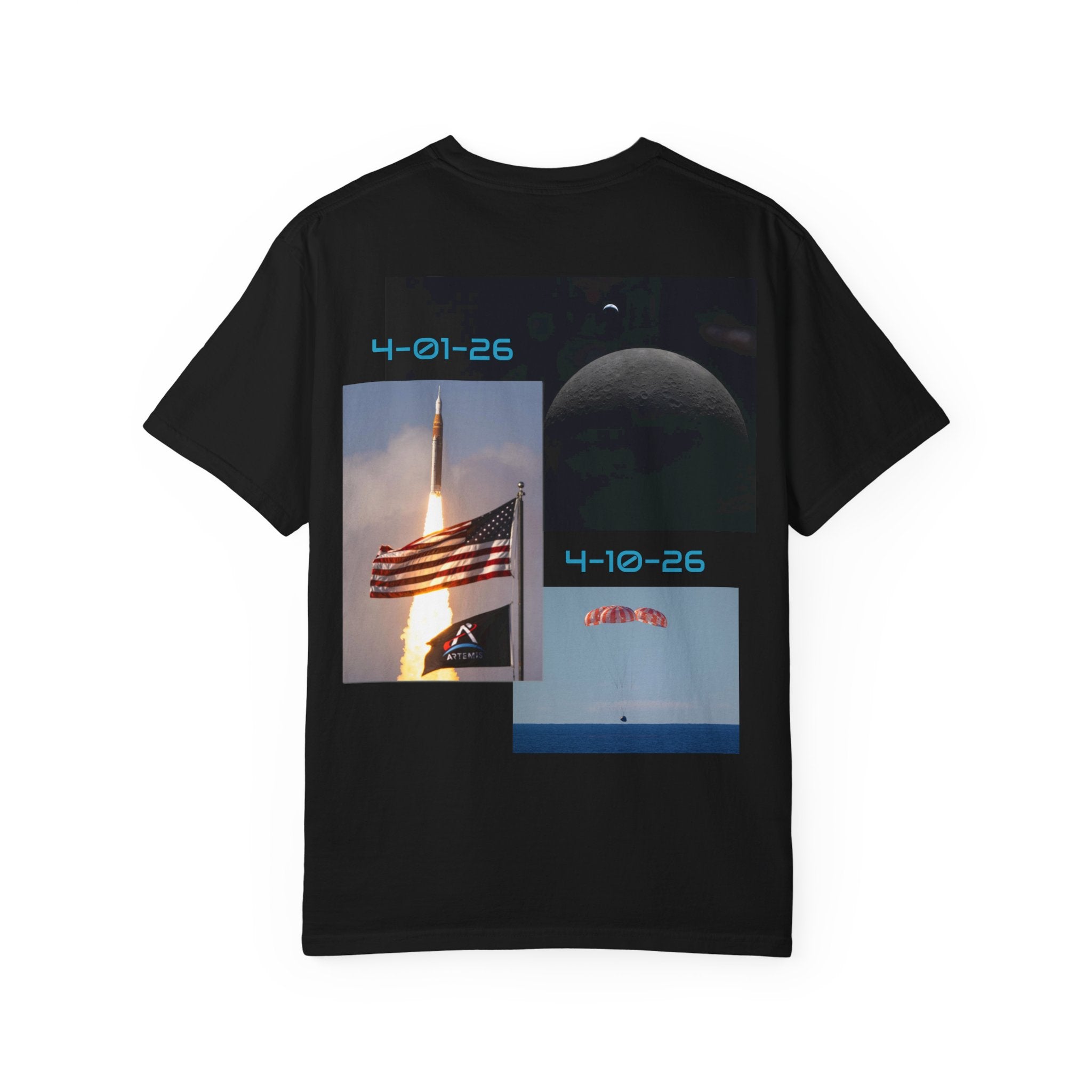 Artemis II Mission T‑Shirt — Spaceflight Patch & Crew Certificate Graphic