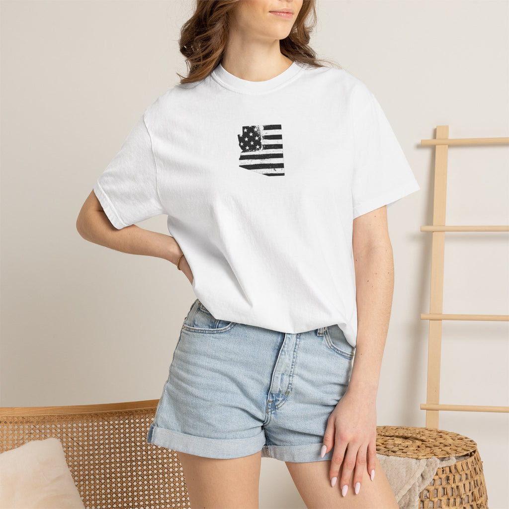 Arizona Flag Tee - Born in America, American Pride Shirt, Unisex Graphic T-Shirt, Arizona Themed Apparel, Patriotic Gift