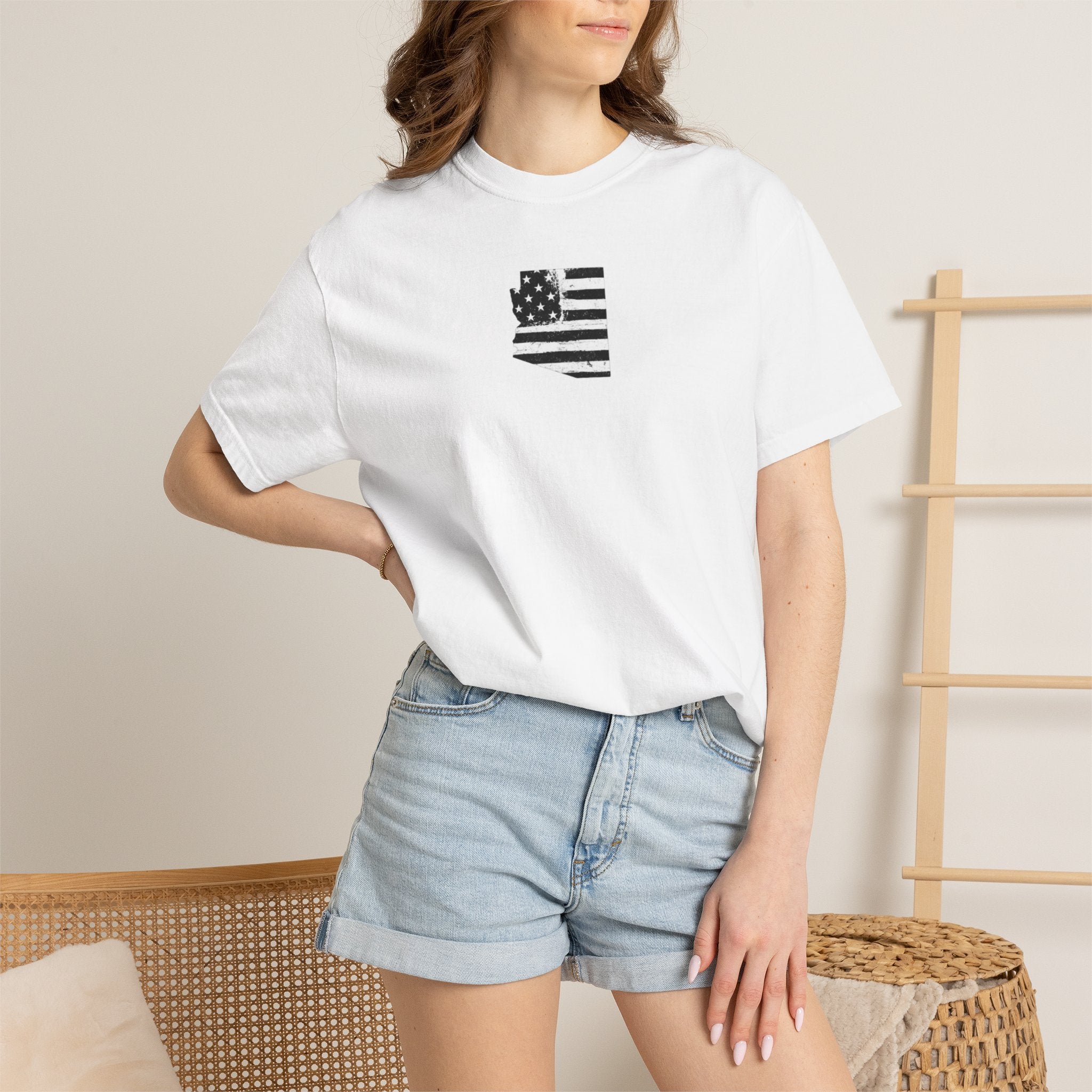 Arizona Flag Tee - Born in America, American Pride Shirt, Unisex Graphic T-Shirt, Arizona Themed Apparel, Patriotic Gift