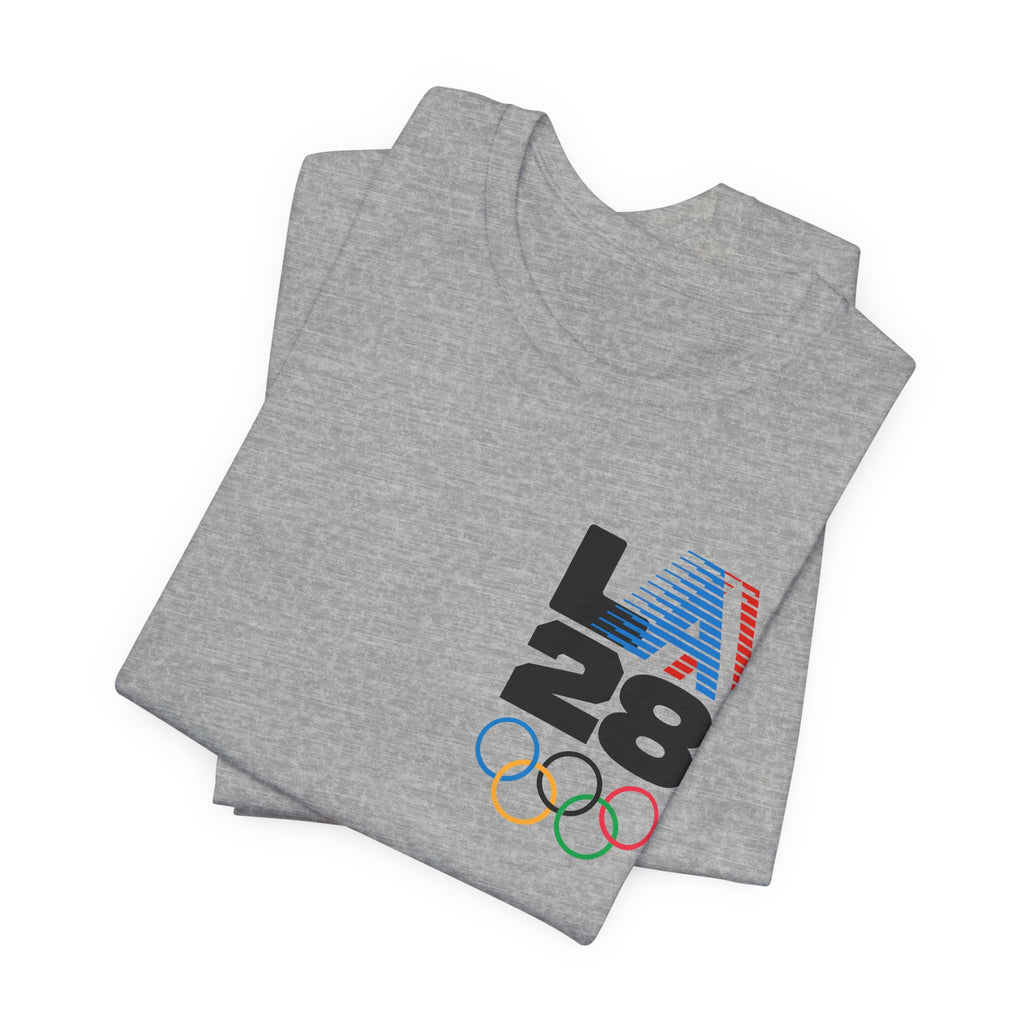 LA 28 Olympic USA T-Shirt — Vintage Olympic Rings Tee