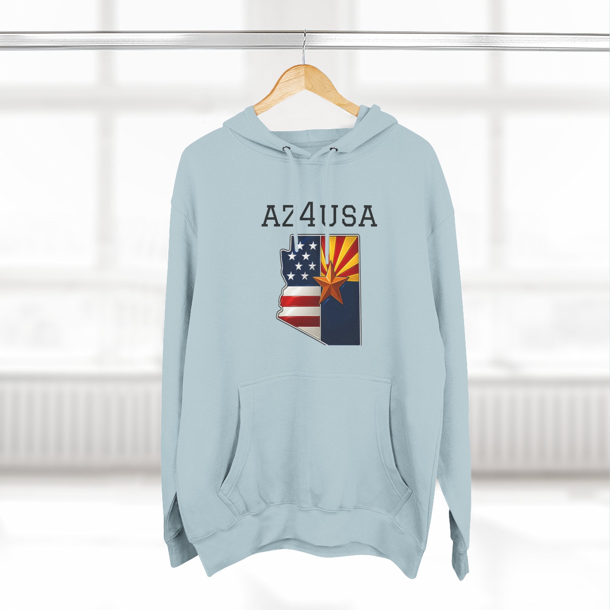 Arizona Pride Fleece Hoodie, Cozy Sweatshirt, Travel Gift, Patriot Apparel, American Southwest Style