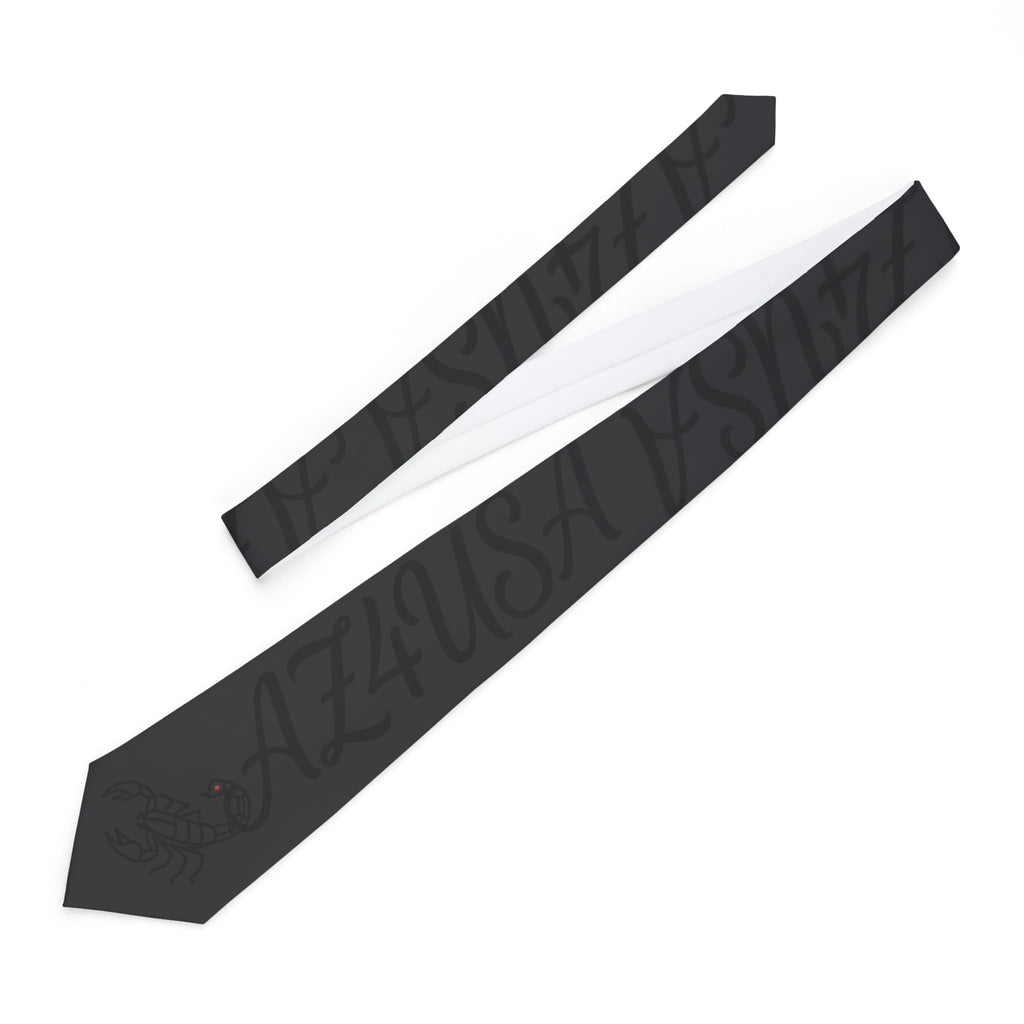 Az4USA Black Sorpion Necktie — Subtle Monogrammed Formal Tie