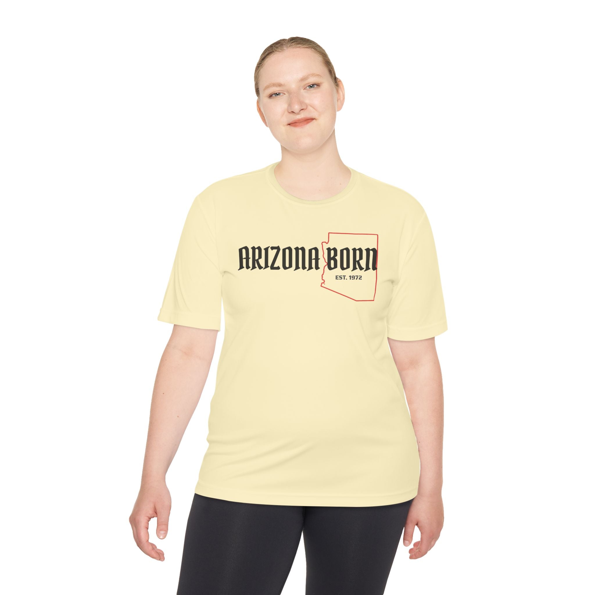 Arizona Born Tee — State Outline & Retro Flag Graphic Moisture-Wicking Shirt