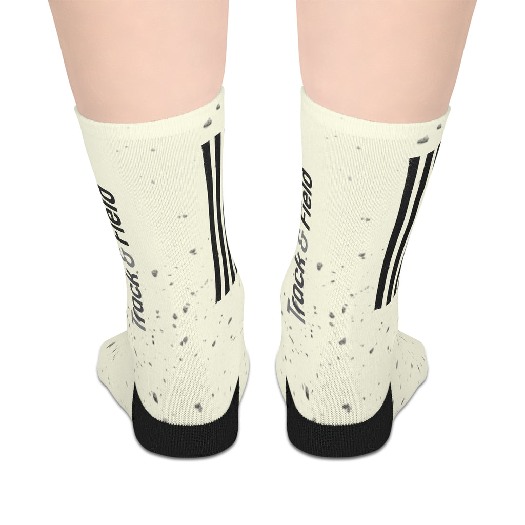 Track & Field Crew Socks — Speckled Athletic Mid-Length Socks