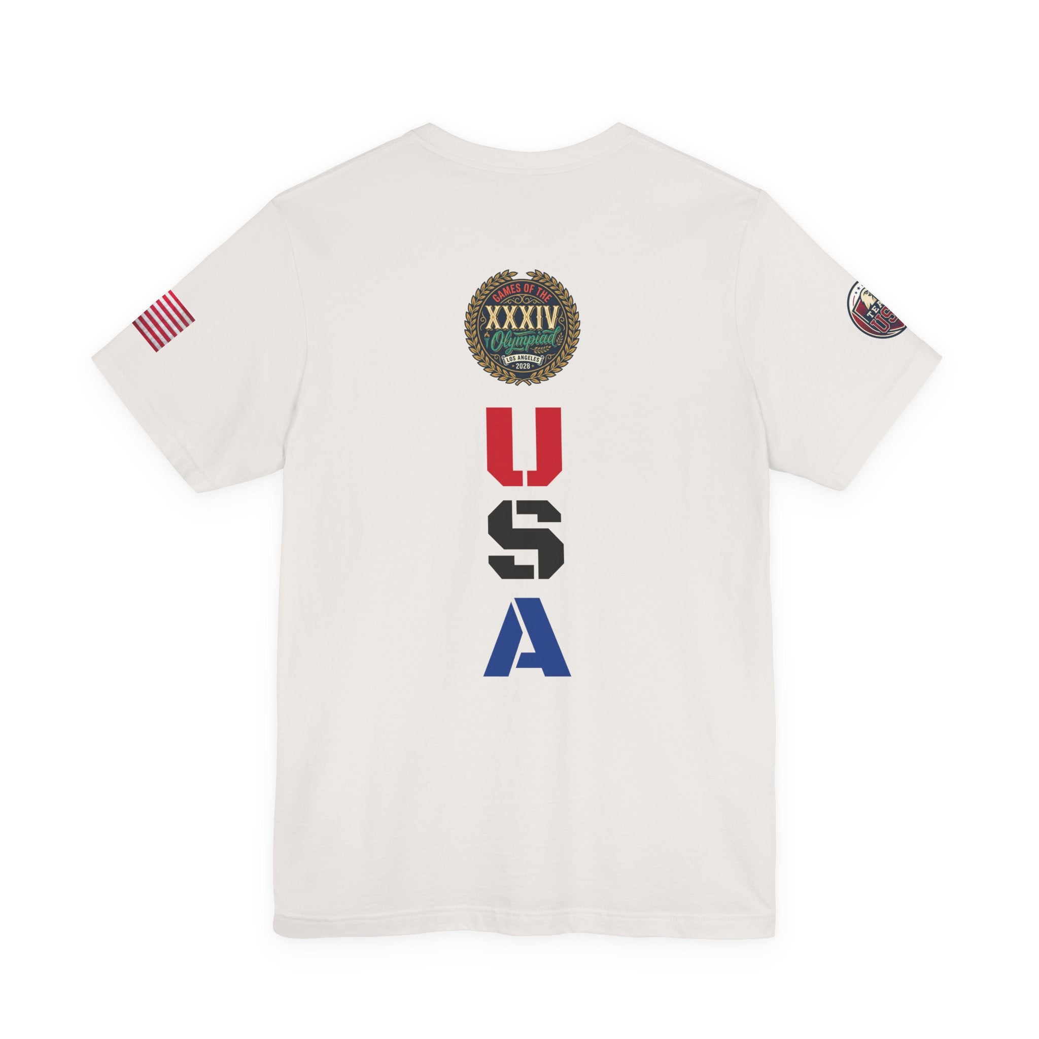 LA 28 Olympic USA T-Shirt — Vintage Olympic Rings Tee
