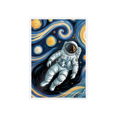 " Starry Night Odyssey" 2025— Glossy Wall Art Print (Astronaut Space Poster)
