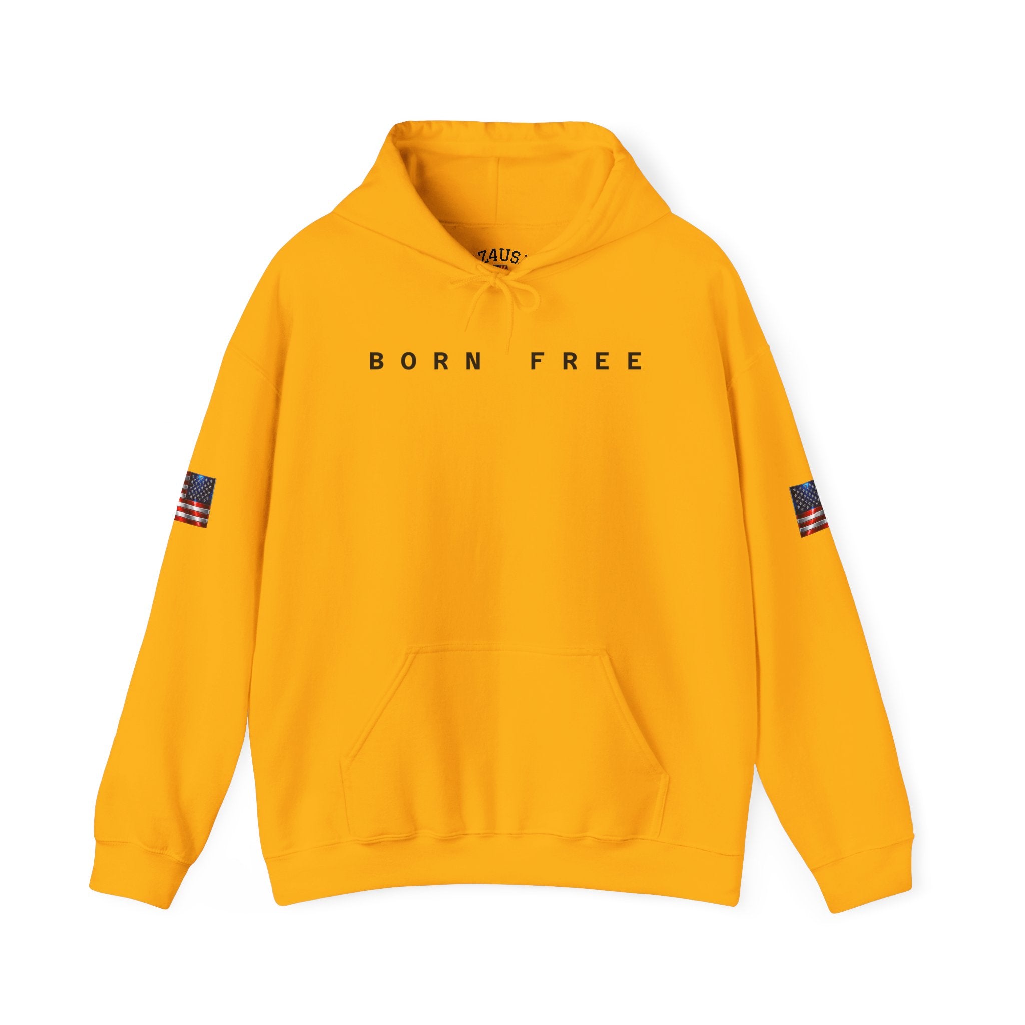 Born Free Hoodie — Minimalist White Pullover with 'BORN FREE' Text