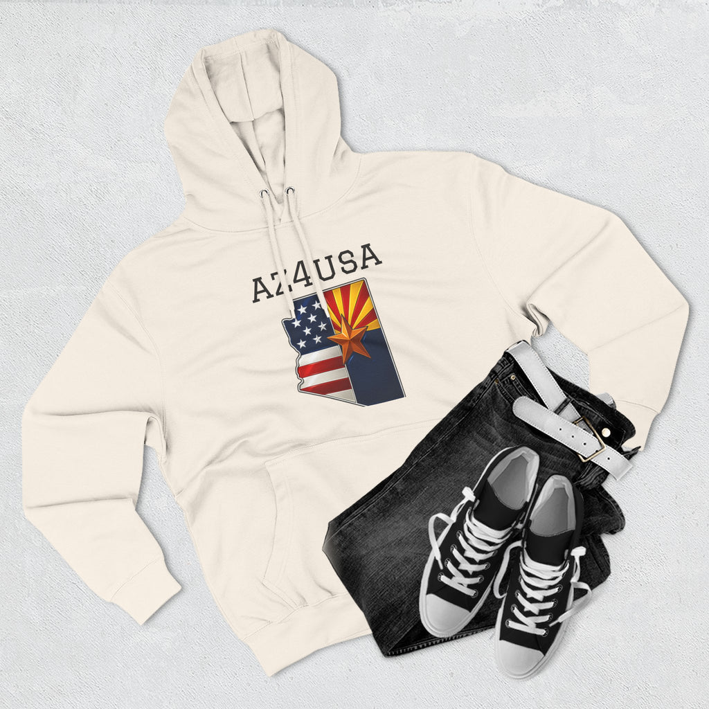 Arizona Pride Fleece Hoodie, Cozy Sweatshirt, Travel Gift, Patriot Apparel, American Southwest Style