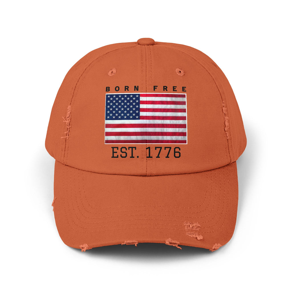 Born Free EST. 1776 Distressed Flag Cap