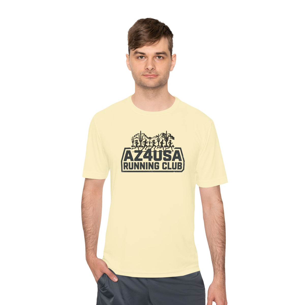 Az4USA Running Club Moisture-Wicking Tee — Trail Skyline Graphic