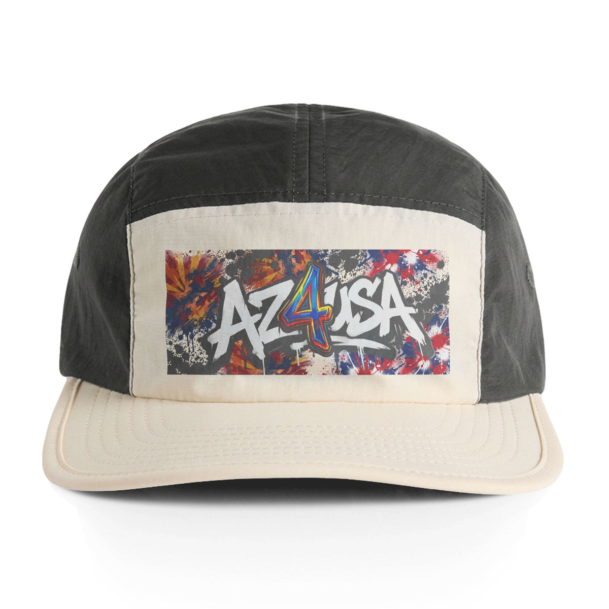 AZ 4 USA Two-Tone Nylon Cap — Graffiti Flag Patch Hat