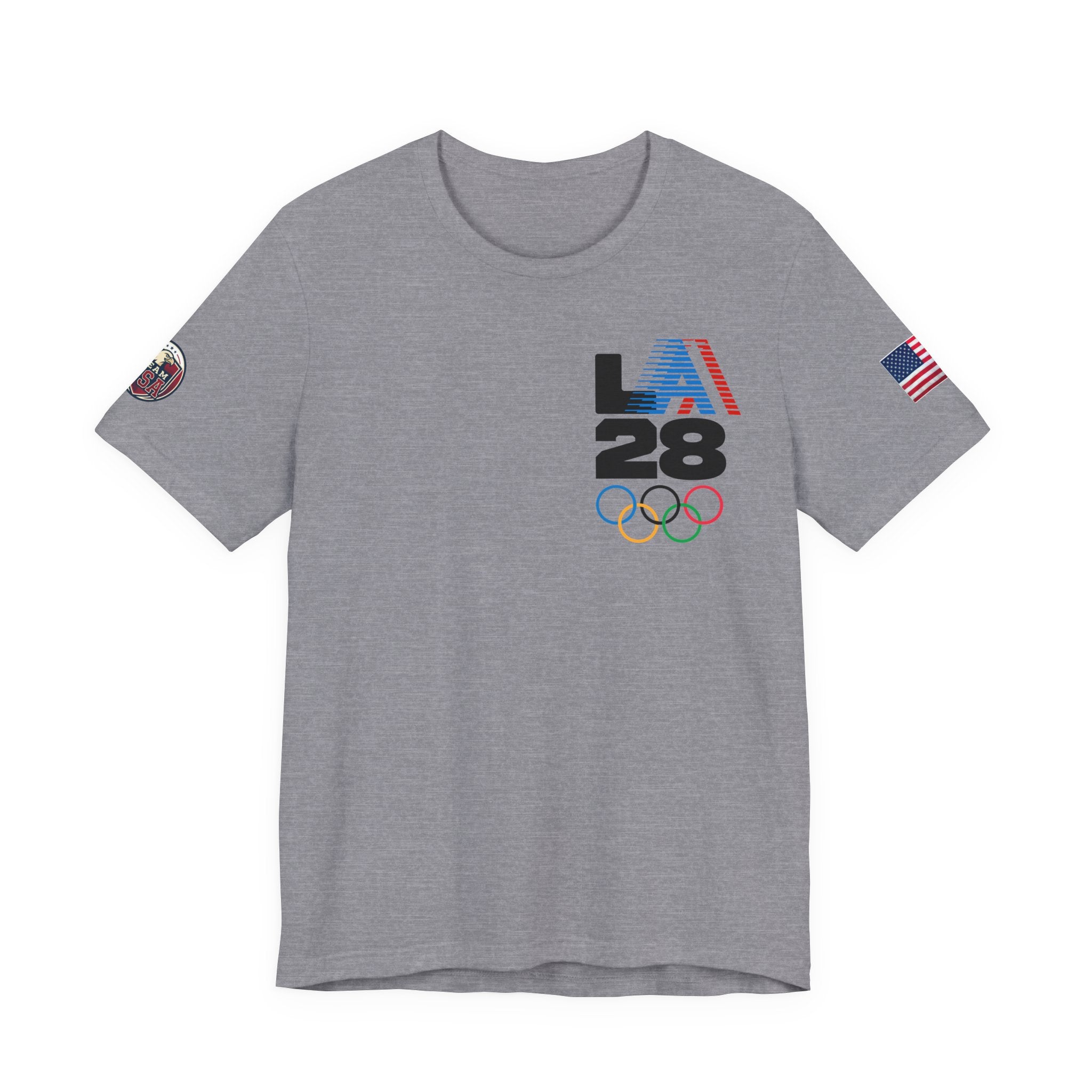 LA 28 Olympic USA T-Shirt — Vintage Olympic Rings Tee