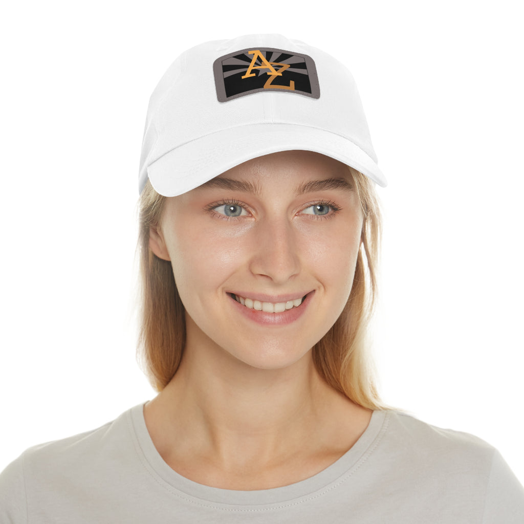 Leather Patch Dad Hat — AZ Monogram Patch Cap