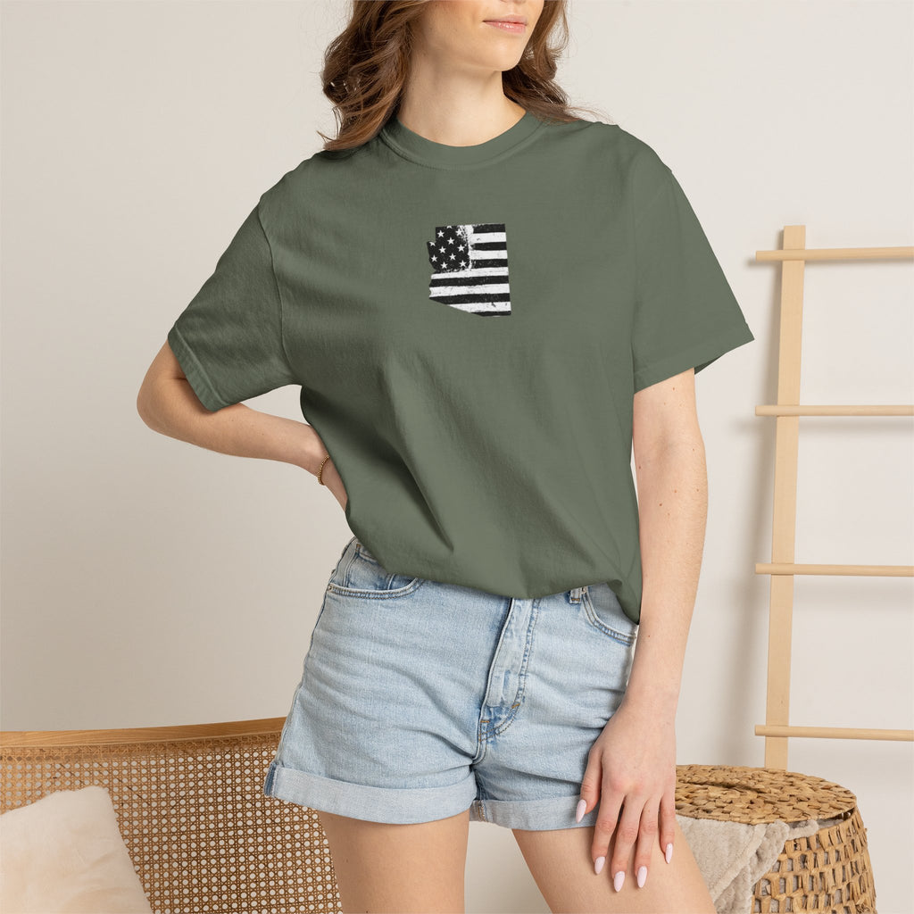 Arizona Flag Tee - Born in America, American Pride Shirt, Unisex Graphic T-Shirt, Arizona Themed Apparel, Patriotic Gift