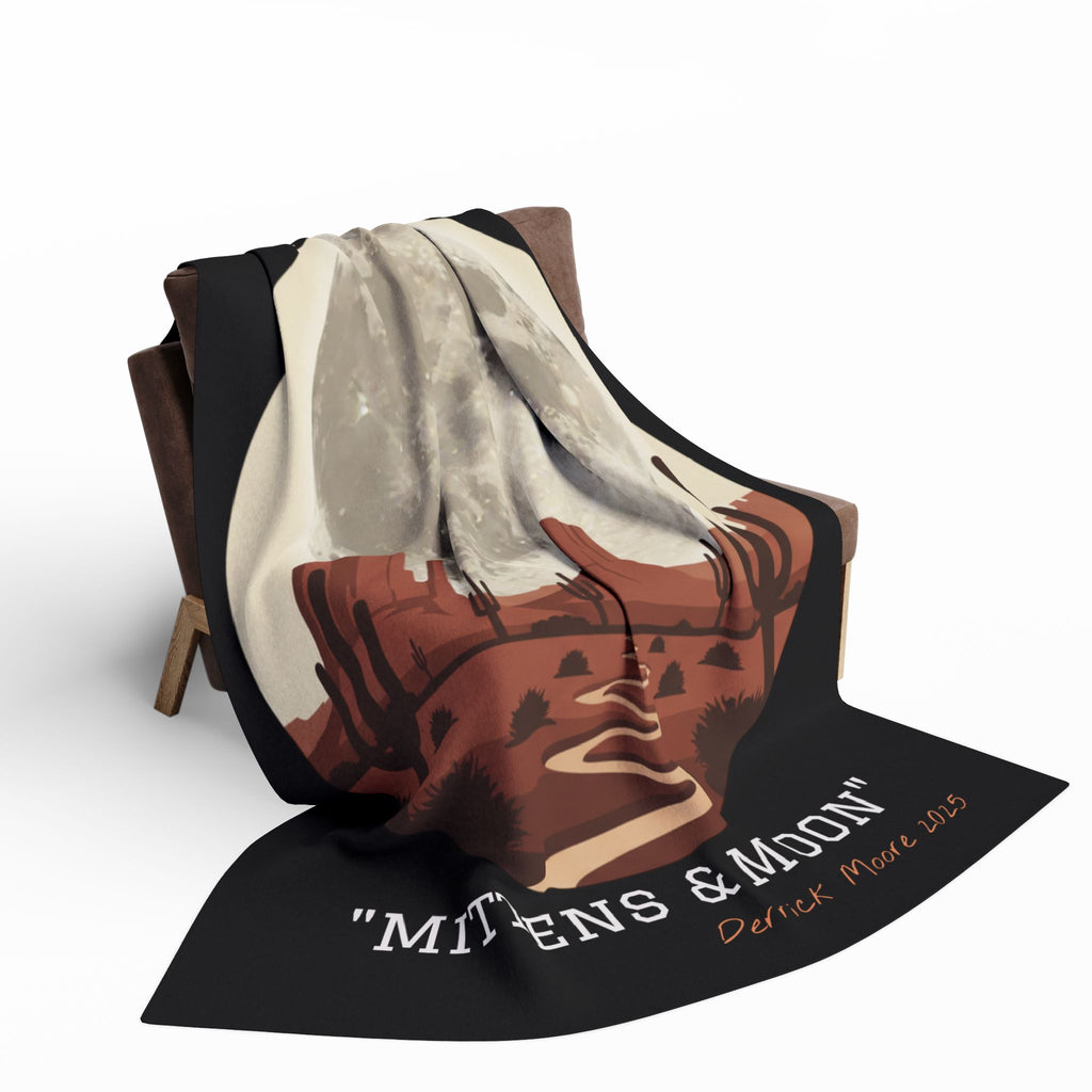 Desert Moon Fleece Blanket — "Mittens & Moon" Space4Me Throw
