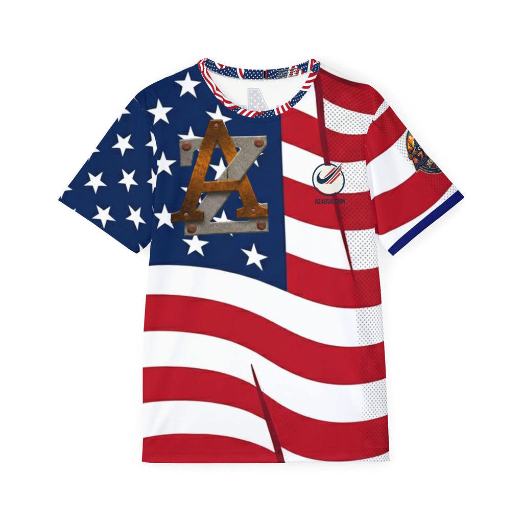 USA Flag Soccer Jersey – Red White Blue Athletic Tee (Number 22)