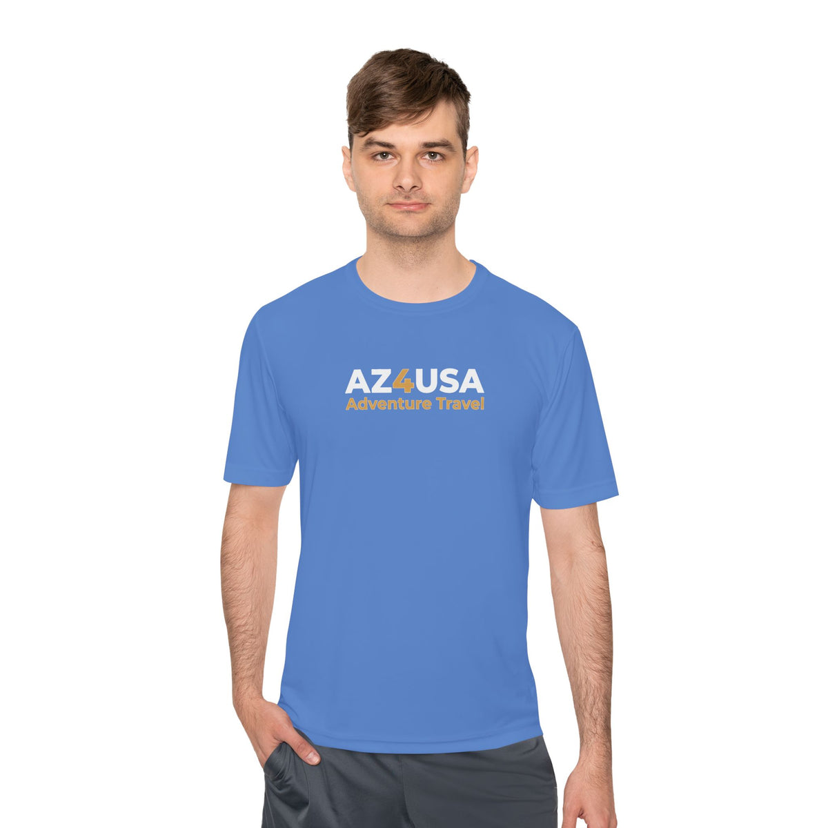 Adventure Travel Tee — “Adventure with a Sting!” Graphic Moisture-Wicking Shirt