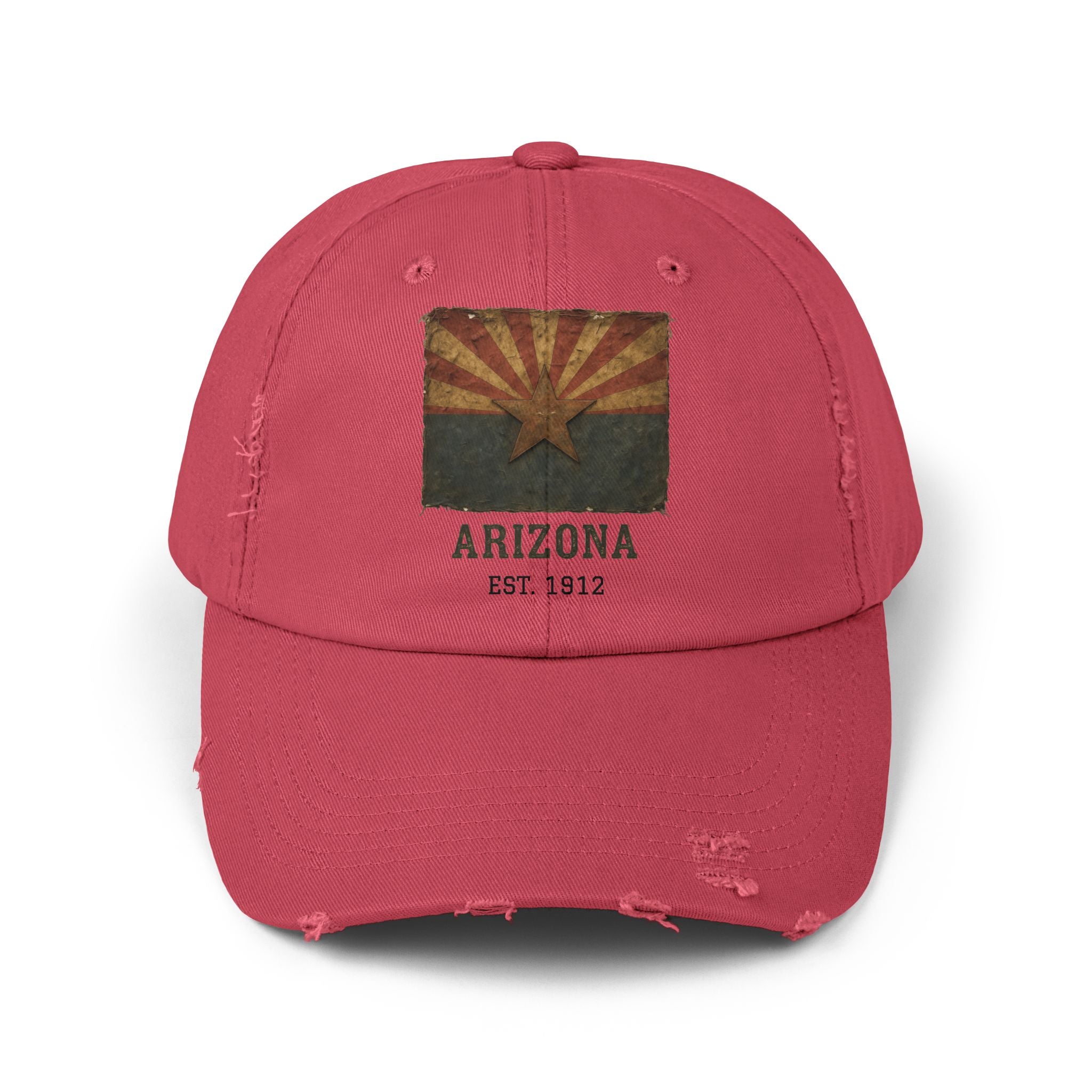 Born in America - Raised in Arizona Distressed Cap, Casual Vintage Hat, Outdoor Style Cap, Gift for Dad, Americana Fashion